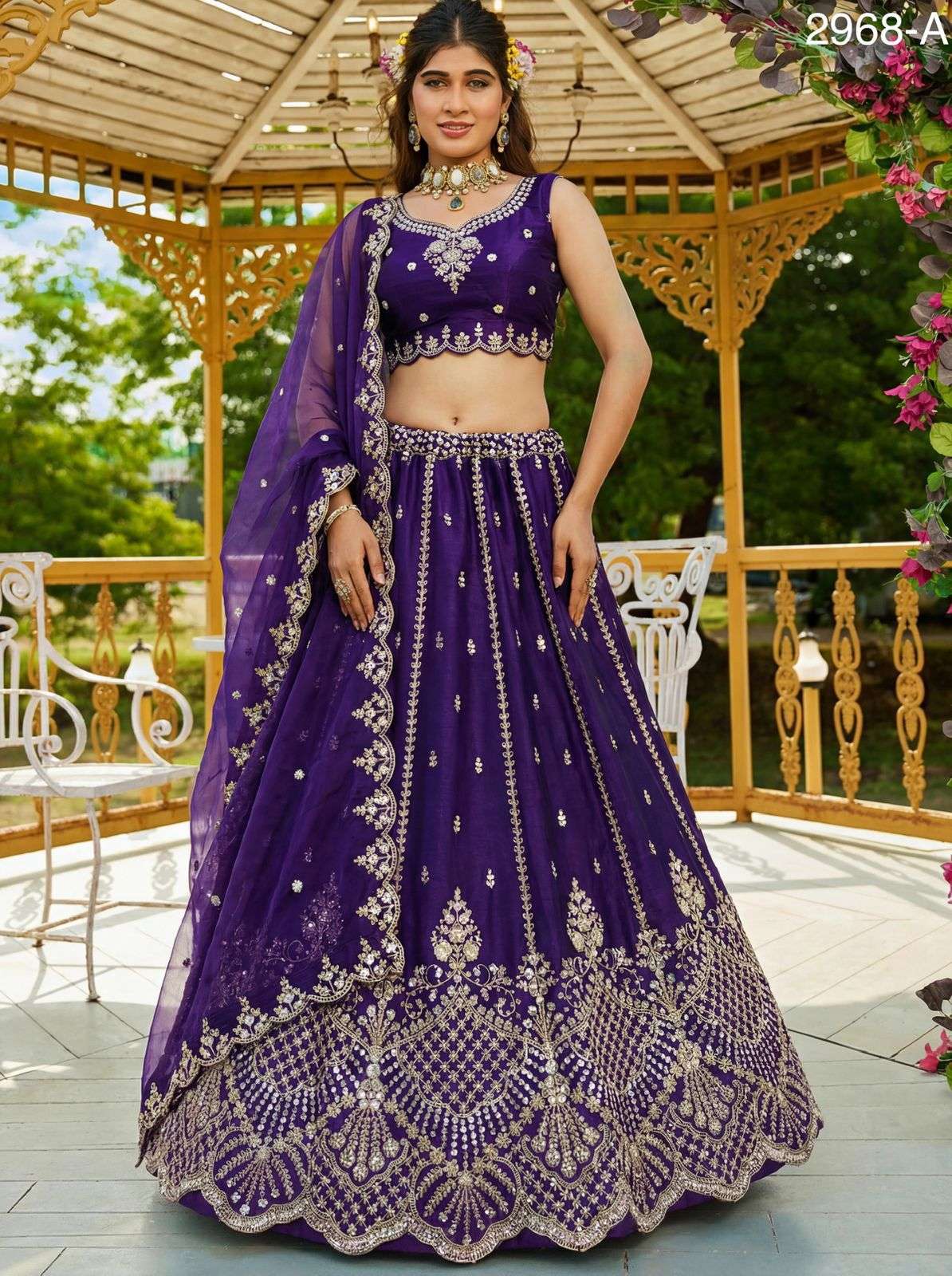 Code 2968 Designer Partywear Lehenga Choli  Collection manufacturers surat 