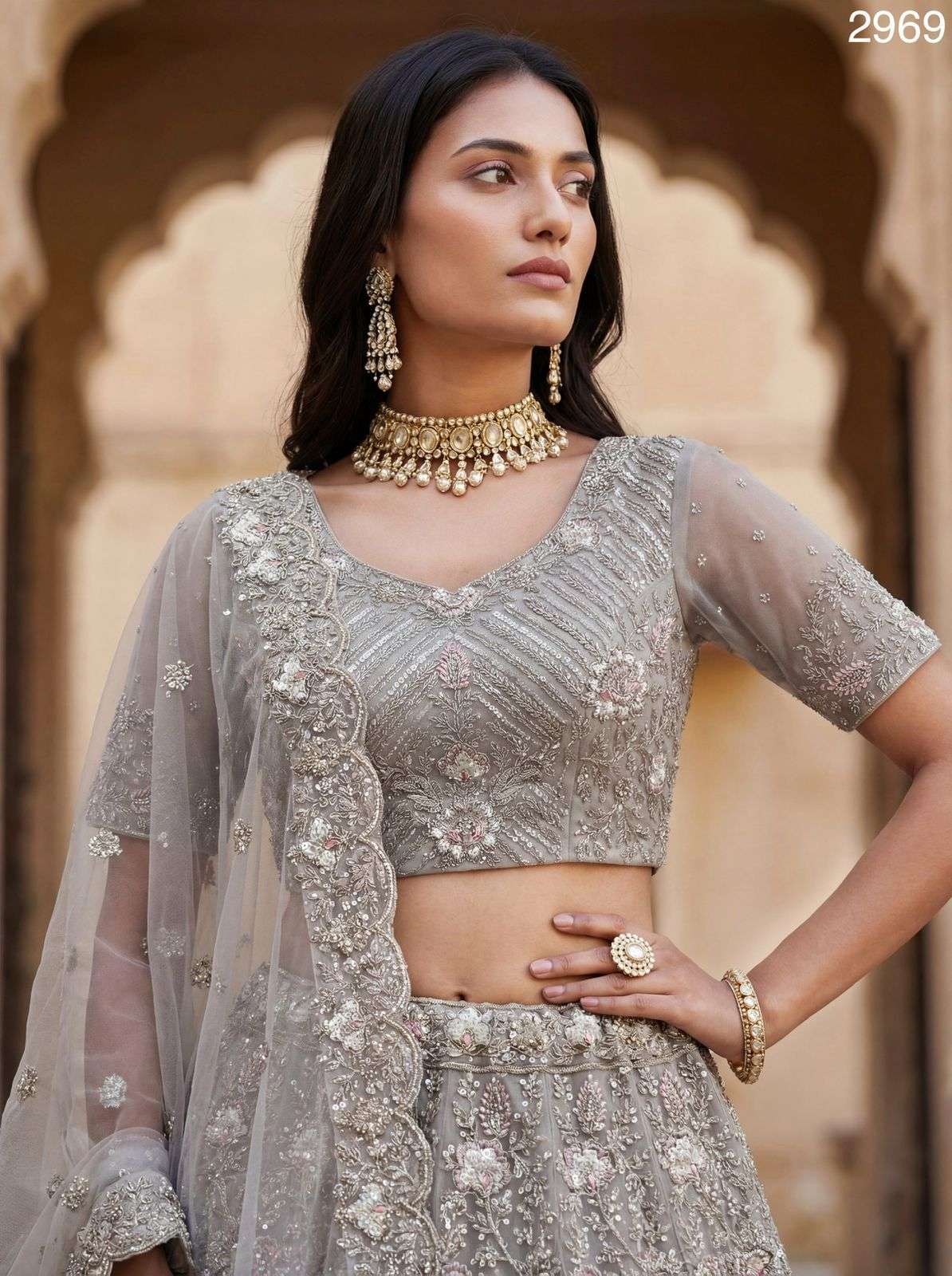 Code 2969 Party wear Lehengacholi collection manufacturers surat 