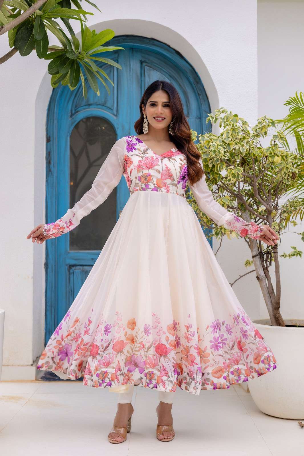 Code DRS191 ANARKALI SET WITH PANT collection manufacturers surat 