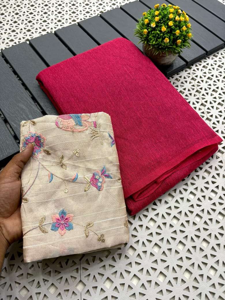 Cool Work Blouse Concept Muga Cotton Saree with Pom-Pom Tassels