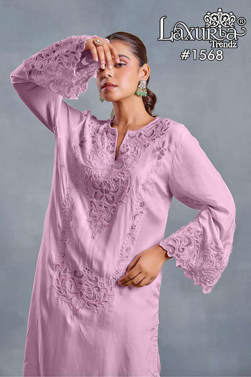 D No 1568 by Laxuria Trendz Kurti collection manufacturers surat 