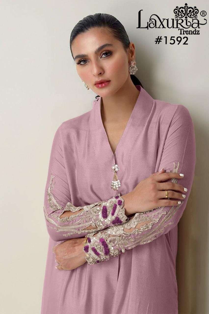 D No 1592 by Laxuria Trendz kurti collection manufacturers surat 