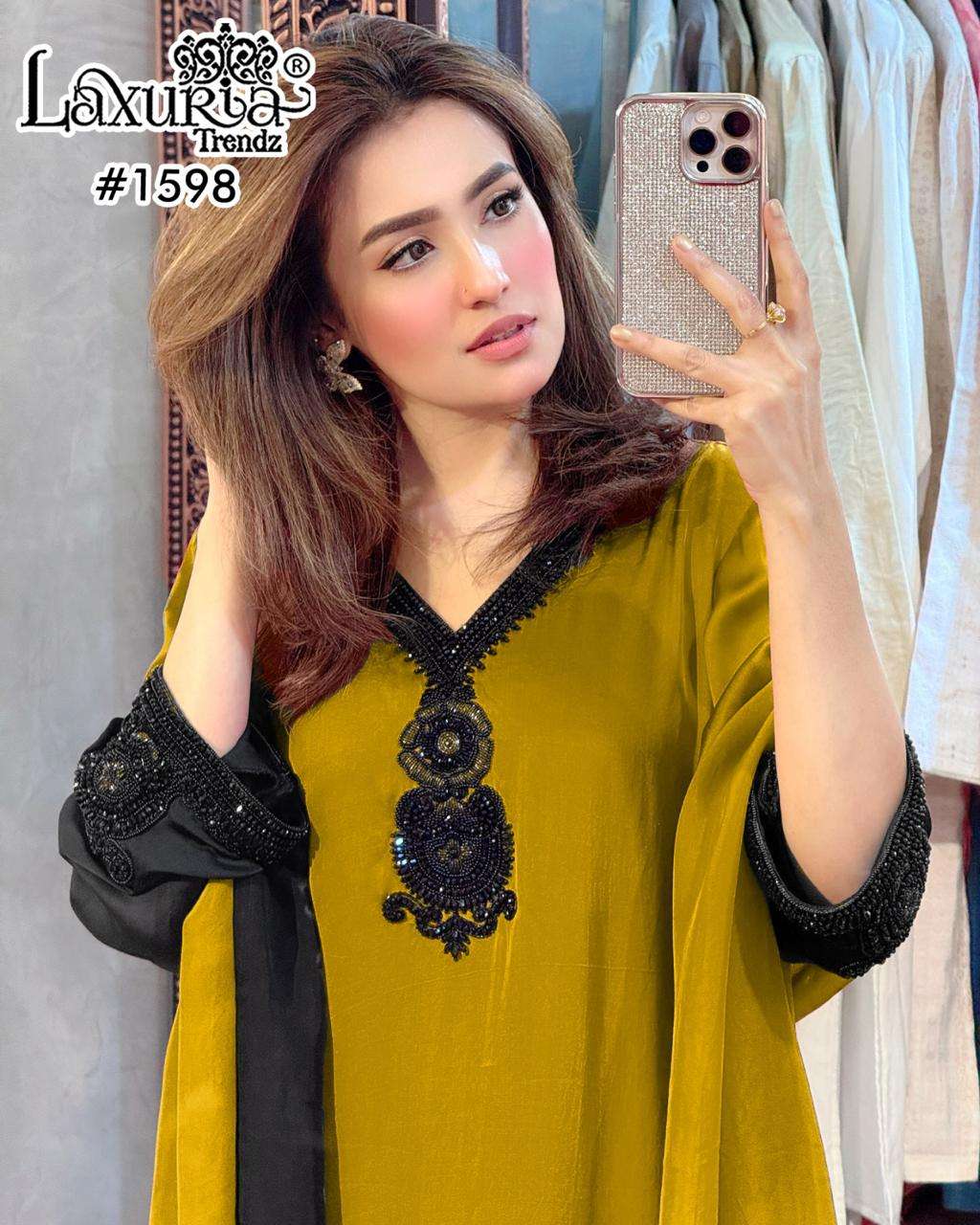 D No 1598 by Laxuria Trendz Kurti collection manufacturers surat 