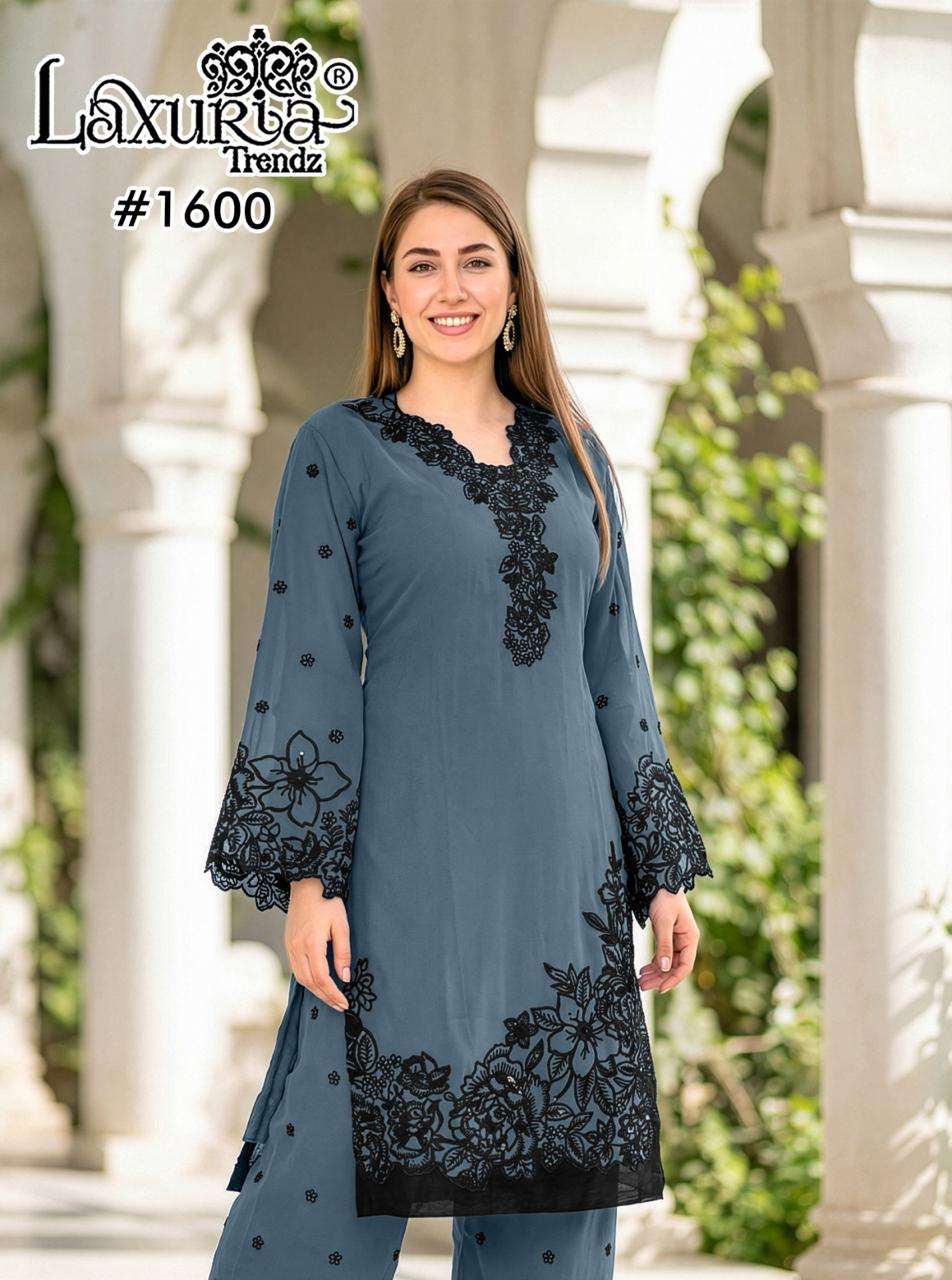 D No 1600 by Laxuria Trendz kurti collection manufacturers surat 