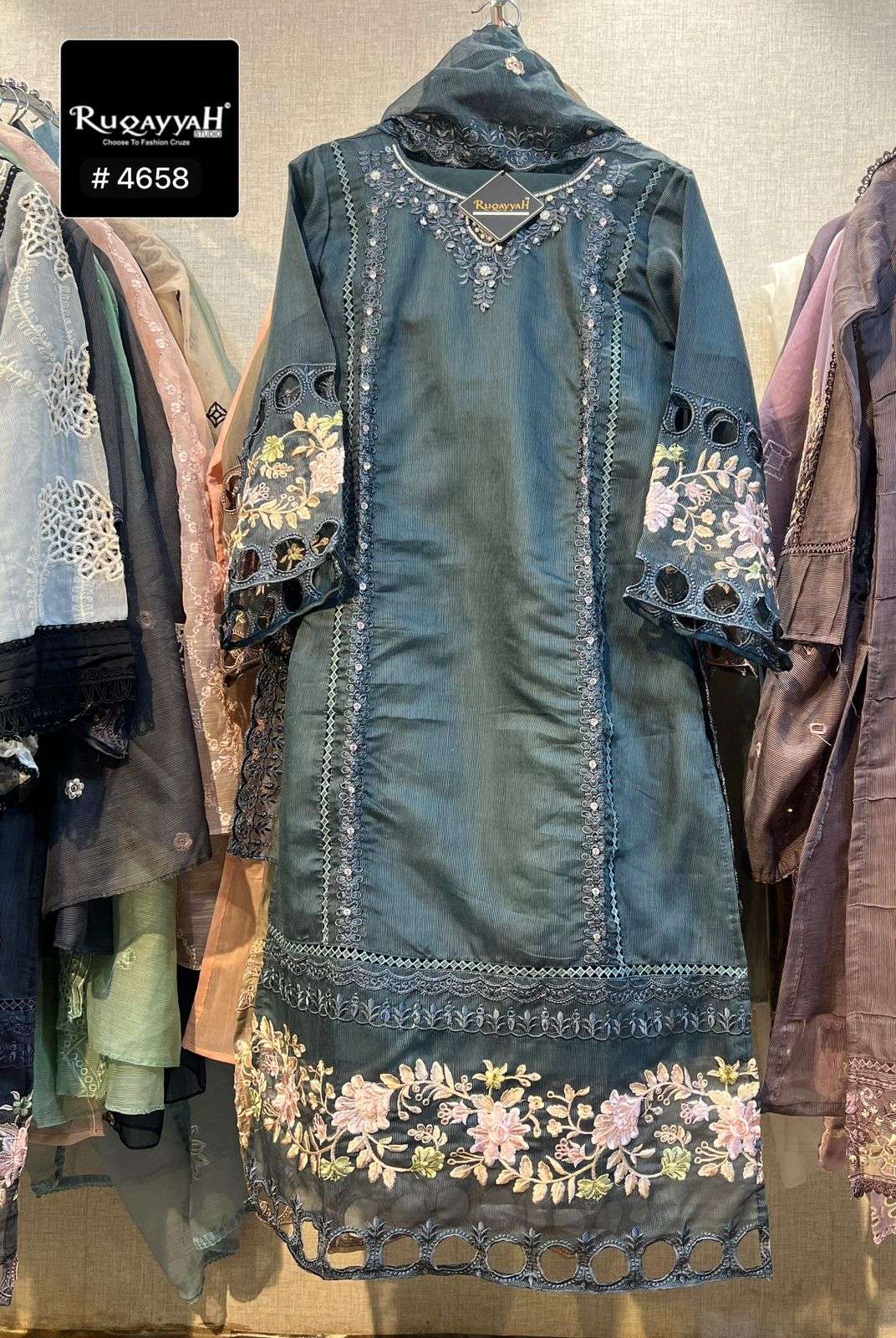 D No 4658 by RuqayyaH Studio kurti collection manufacturers surat 