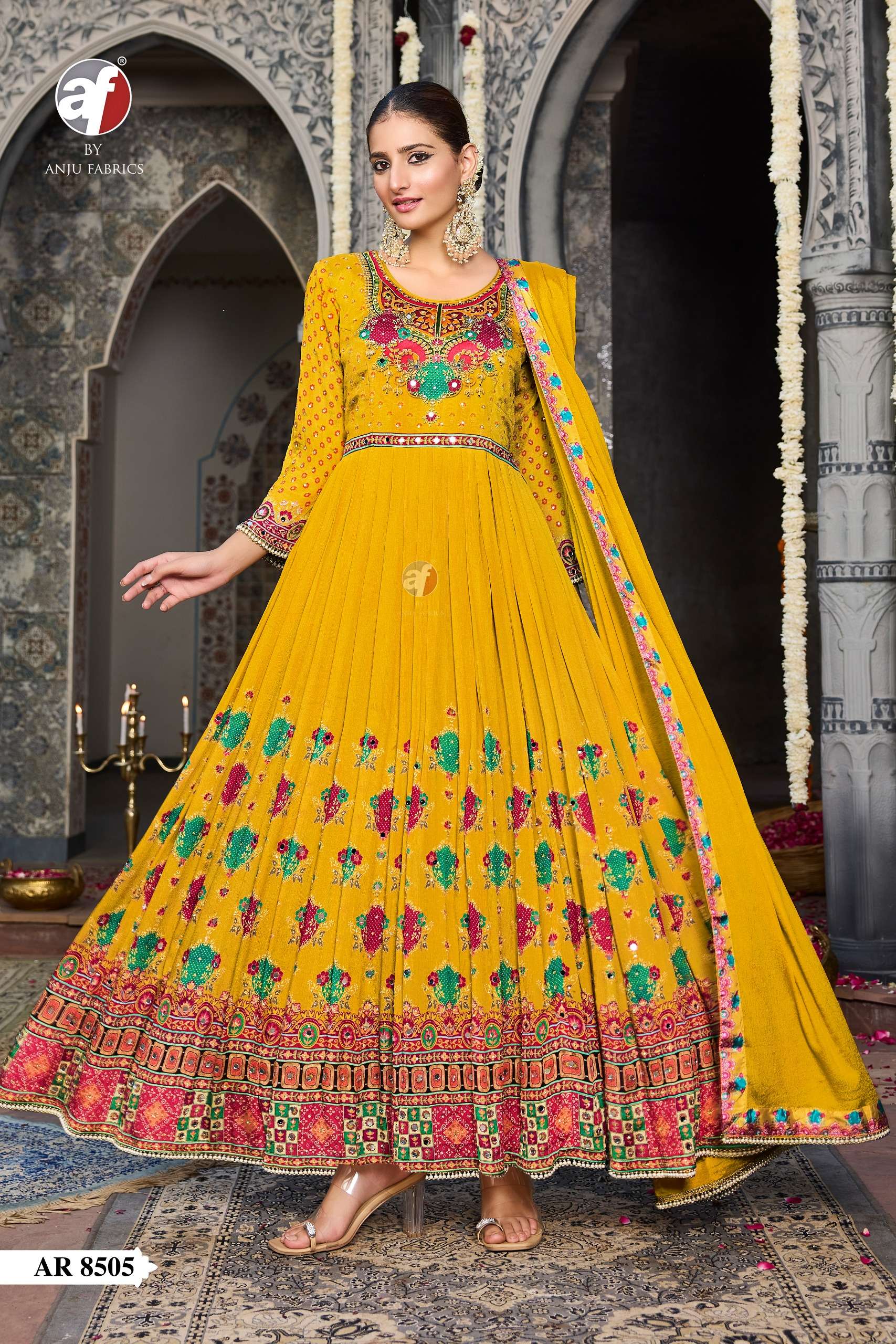 D NO AR 8505 8513 by Anju fabric gown collection manufacturers surat 