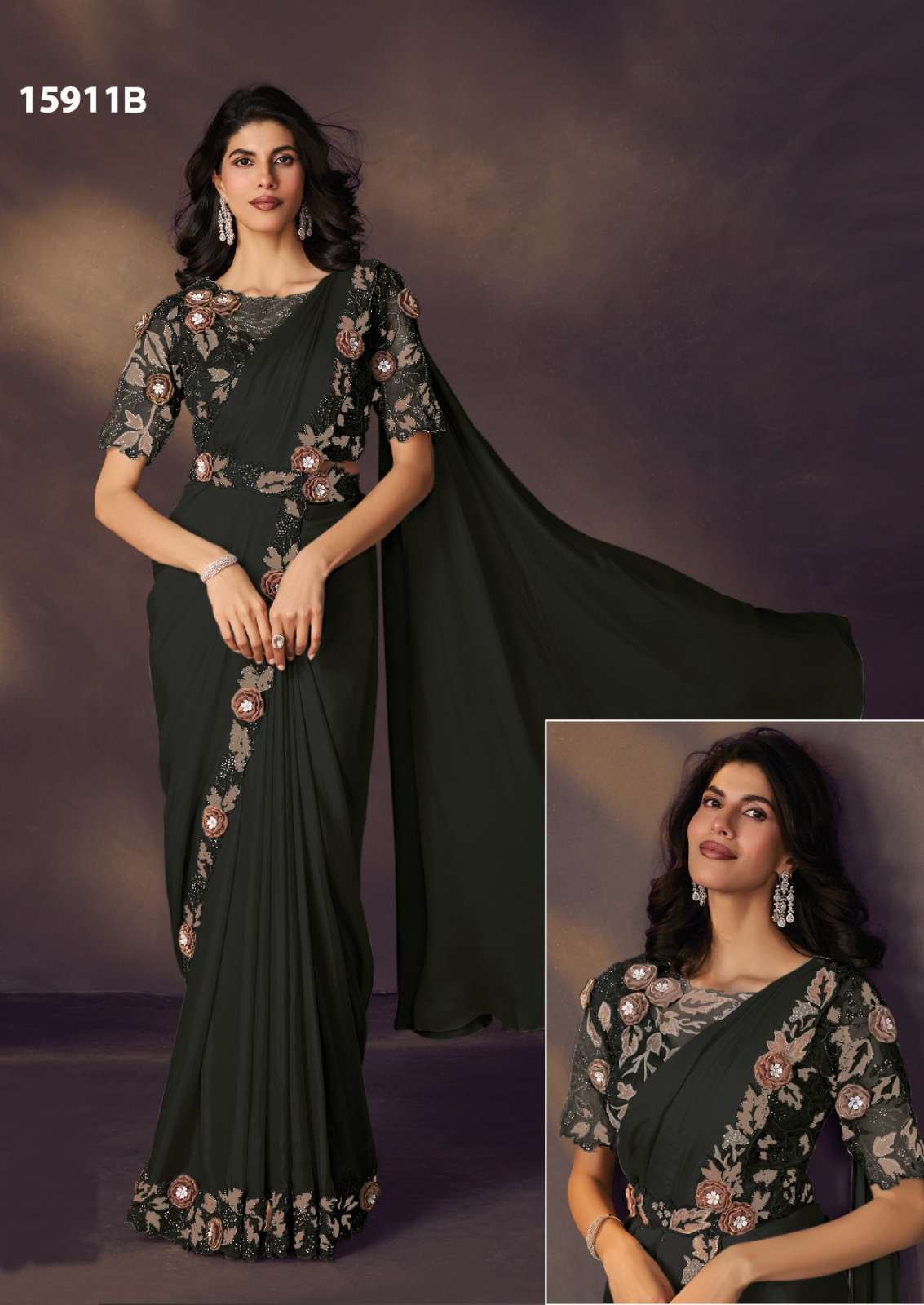 DESIGN CODE 15911 B Saree Collection manufacturer surat 