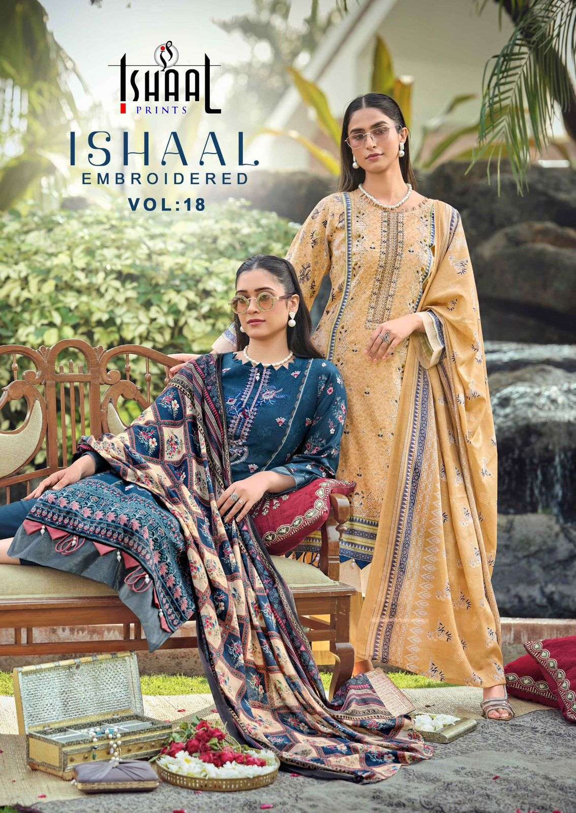 Ishaal embroidered vol 18 by ISHAAL PRINTS suit collection manufacturers surat 