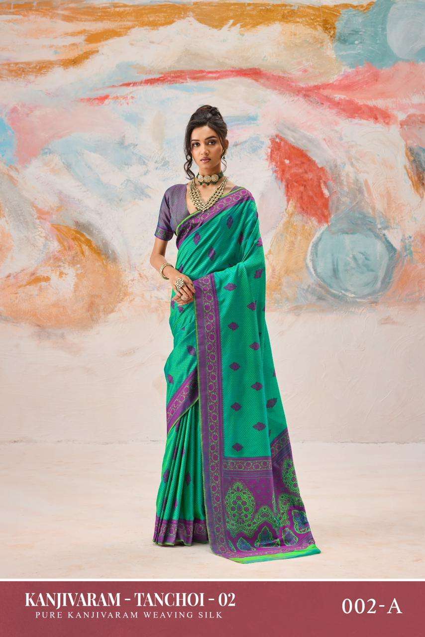 Kanjivaram Tanchoi 02 Series 002A TO 002F by Rajtex saree Collection manufacturer surat 