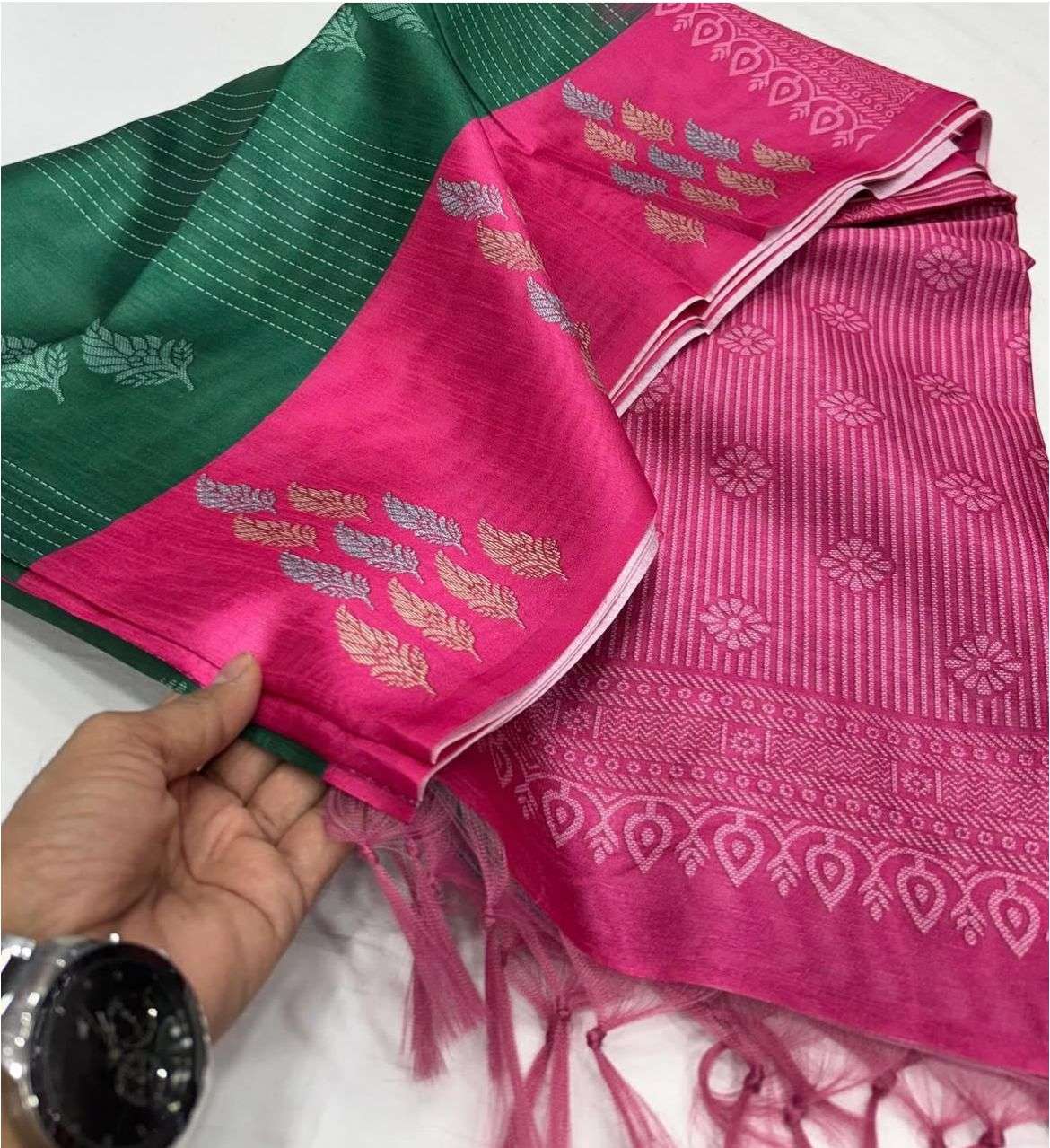 Launching Soft Tussar Base Vaibhogam Silk Saree Collection with Zari Border