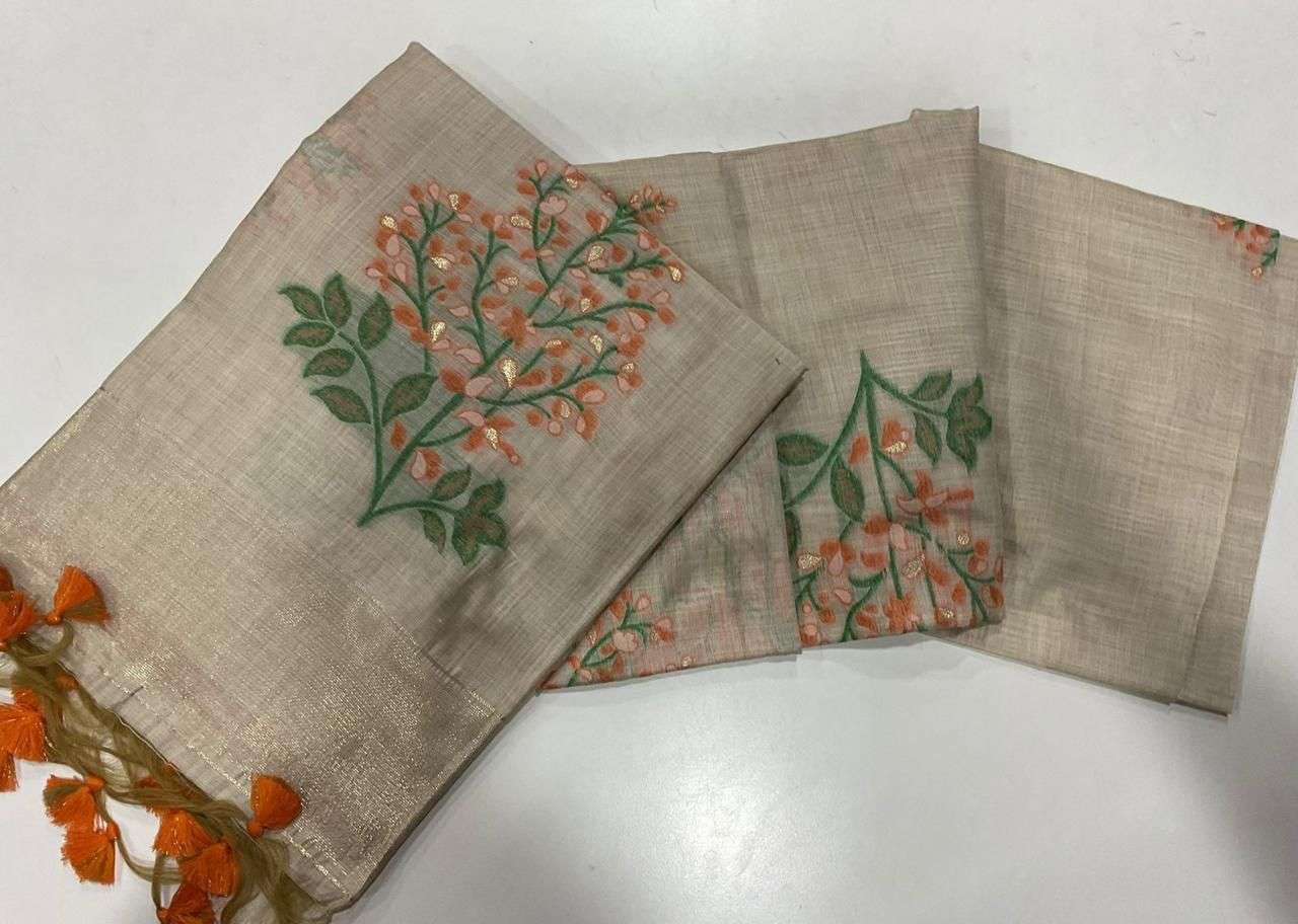 Muga Cotton Tree 2 – Premium Floral Weave Saree