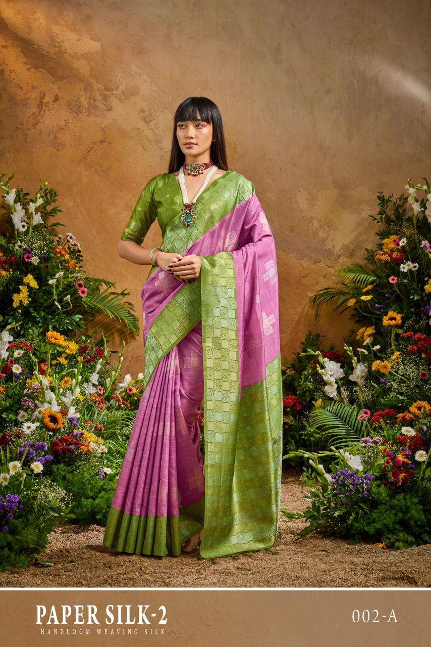 Paper Silk 02 Series 002A TO 002F by Rajtex saree Collection manufacturer surat 