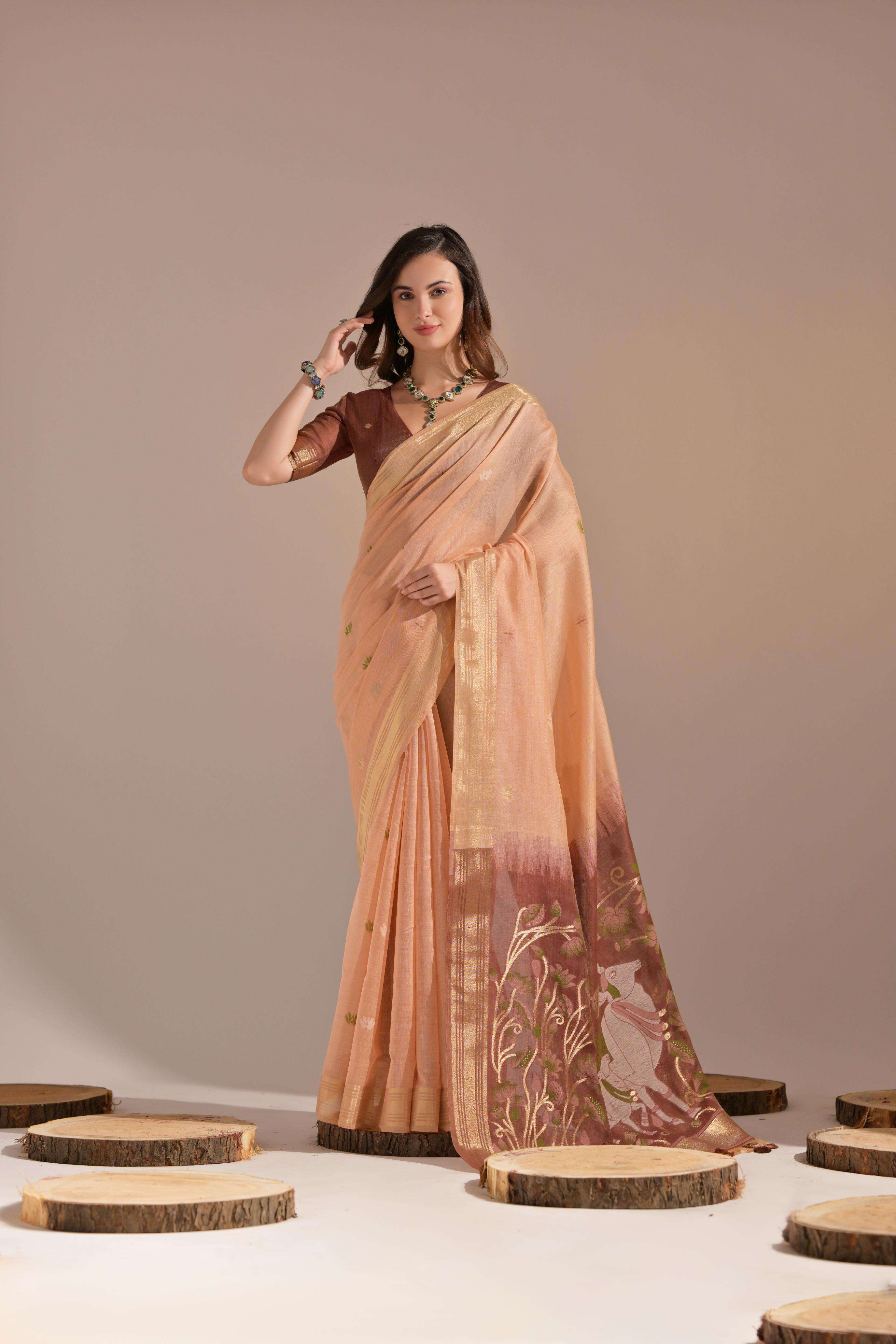 Premium Pichwai Resham Weaving Saree