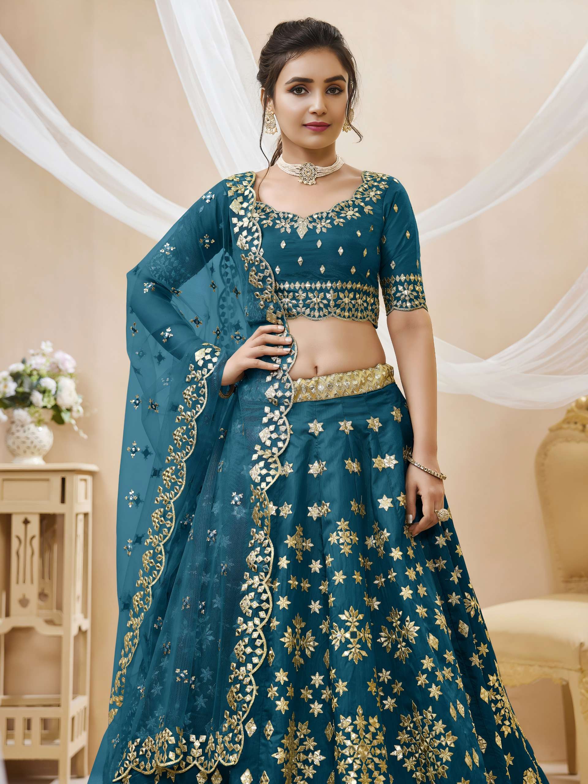 Product Code 506 Blue by Zeel Lehenga choli collection manufacturers surat