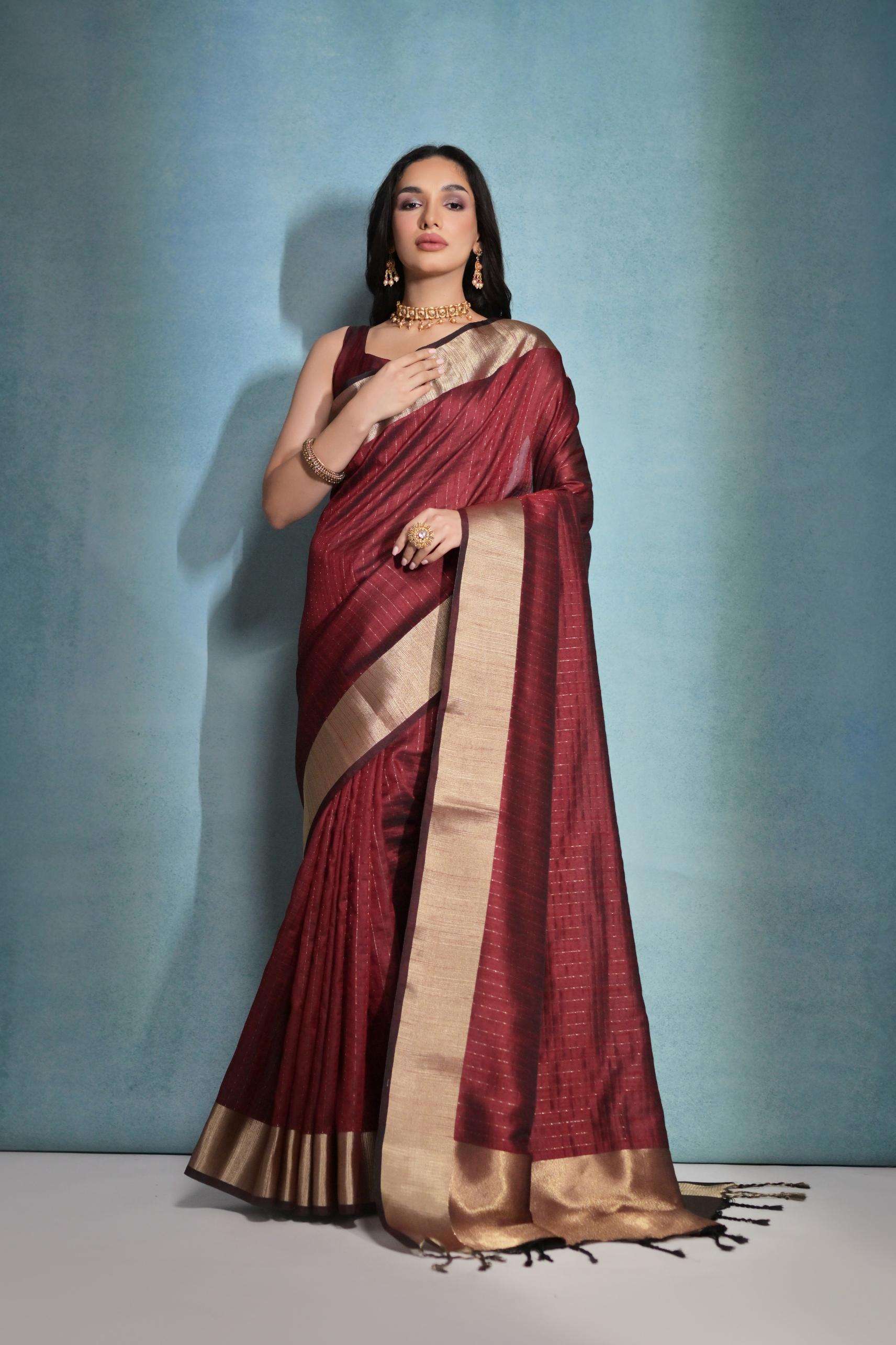 Rutrang RAW SILK DOT – Premium Banarasi Weave Saree