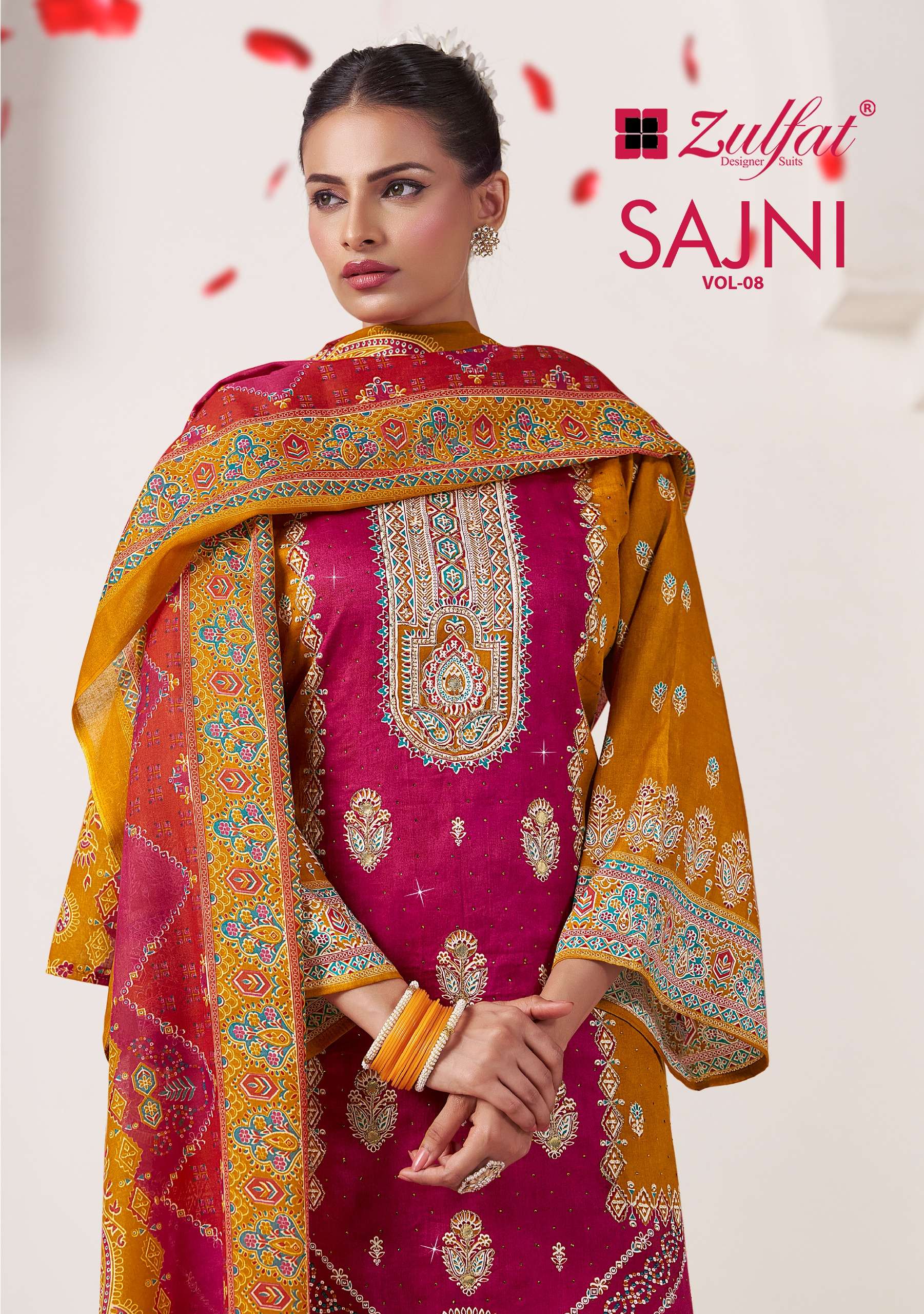 SAJNI VOL 8 by Zulfat Designer Suit collection manufacturers surat 