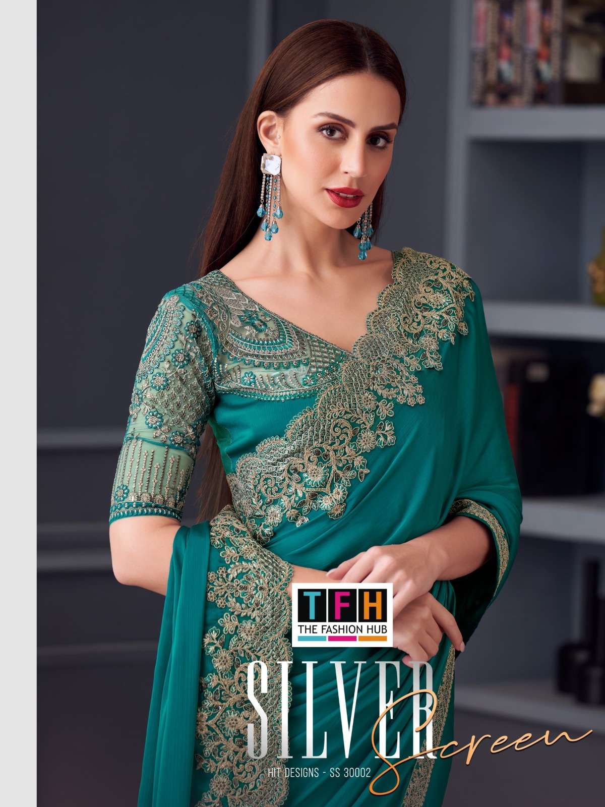 SILVER SCREEN SERIES 30002A TO 30002G By TFH saree Collection manufacturer surat 