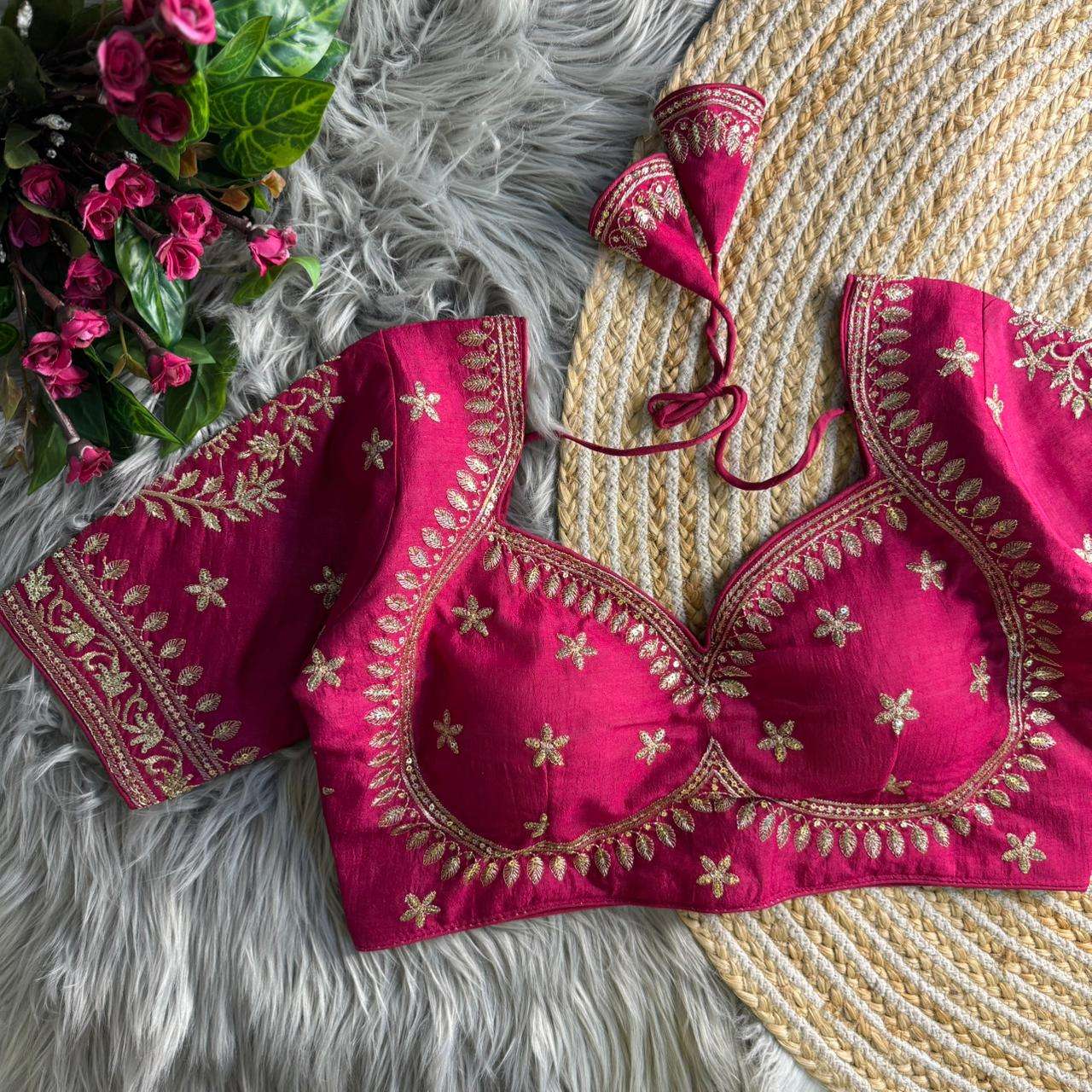 Vichitra Silk Beautiful Partywear BLOUSE collection manufacturers surat 