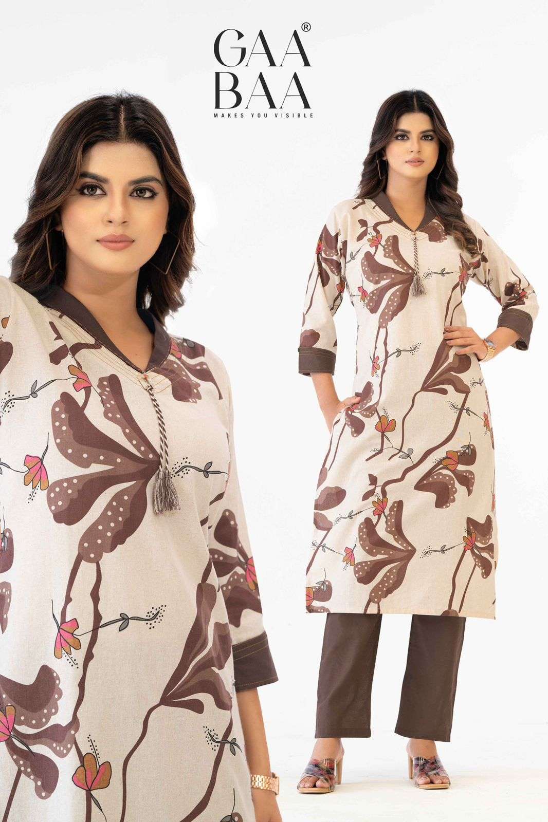 D No 942 by Gaa Baa kurti collection manufacturers surat 