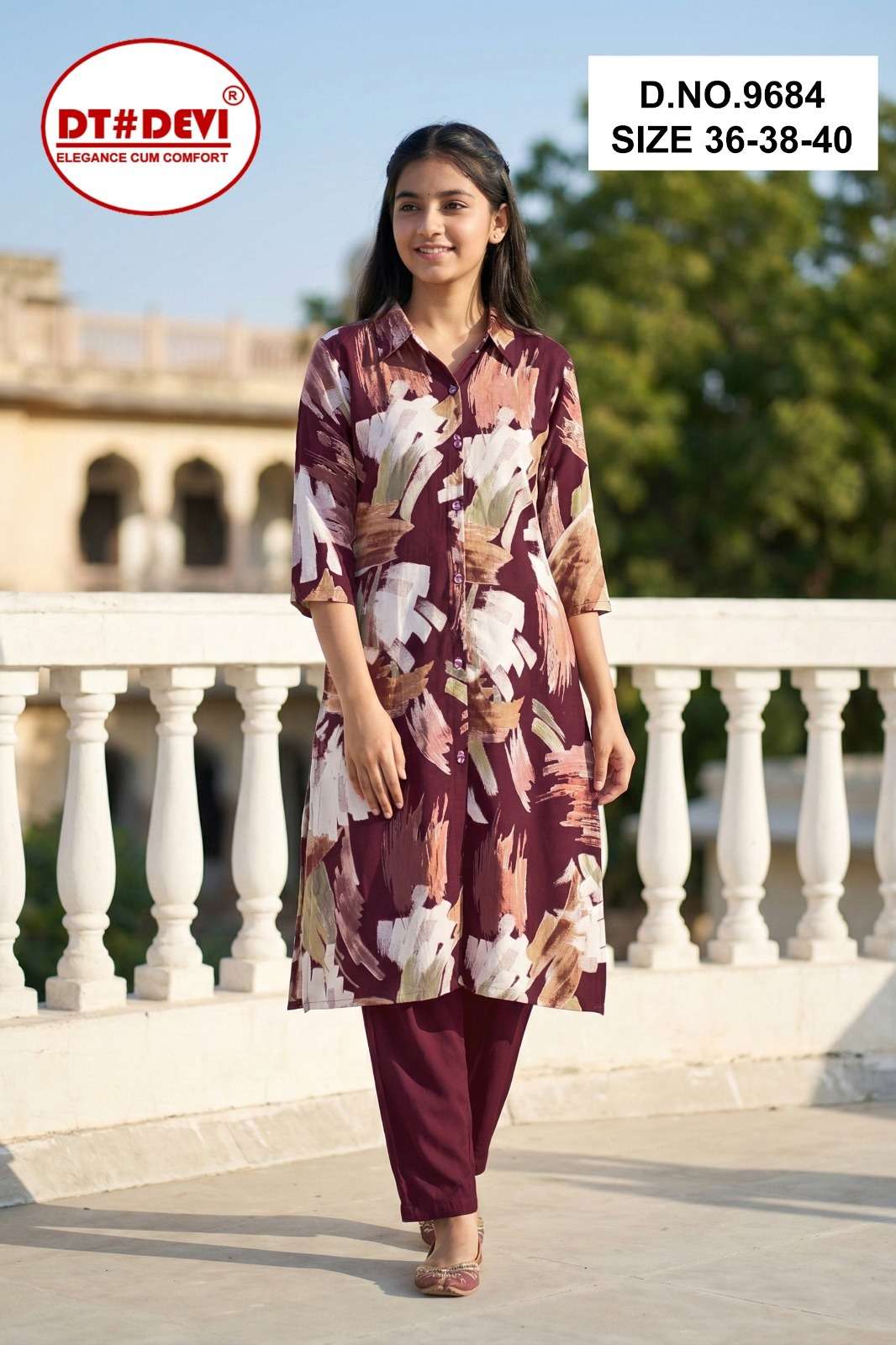 D NO 9684 kurti collection manufacturers surat 