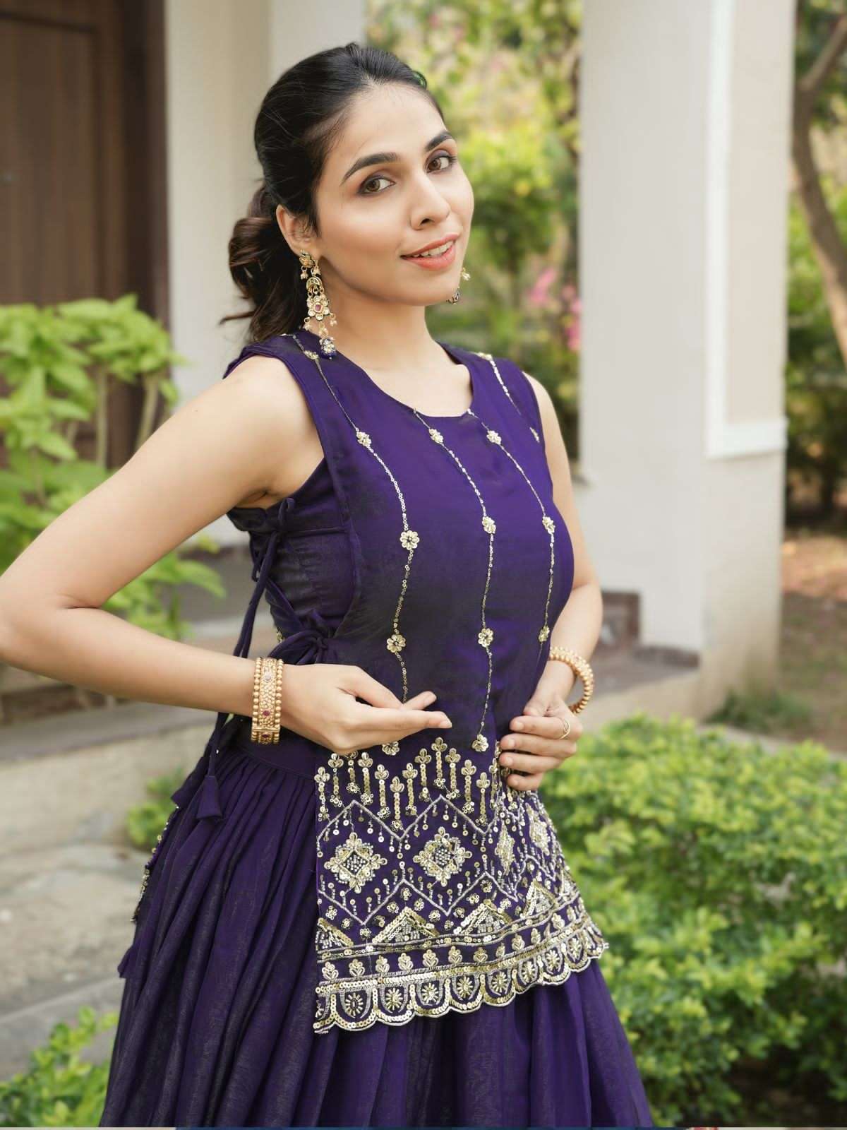 GRTN8129PRPL jacket Lehenga collection manufacturers surat 