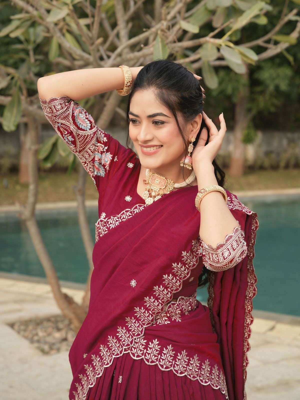 GRTN8214BRGNDY Lehenga choli collection manufacturers surat 