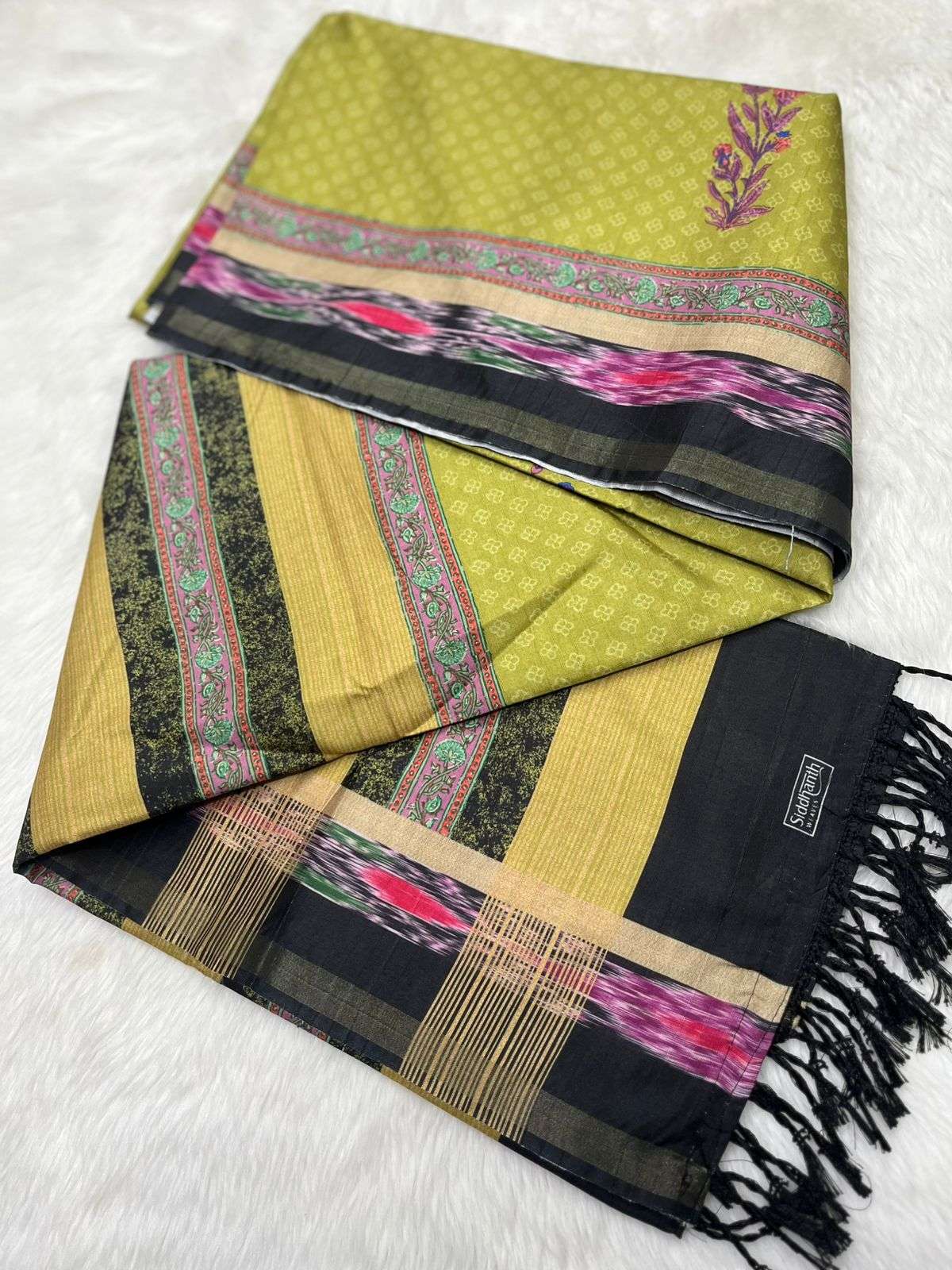 Launching Soft Silk Tussar Base Saree with Elegant Zari Border