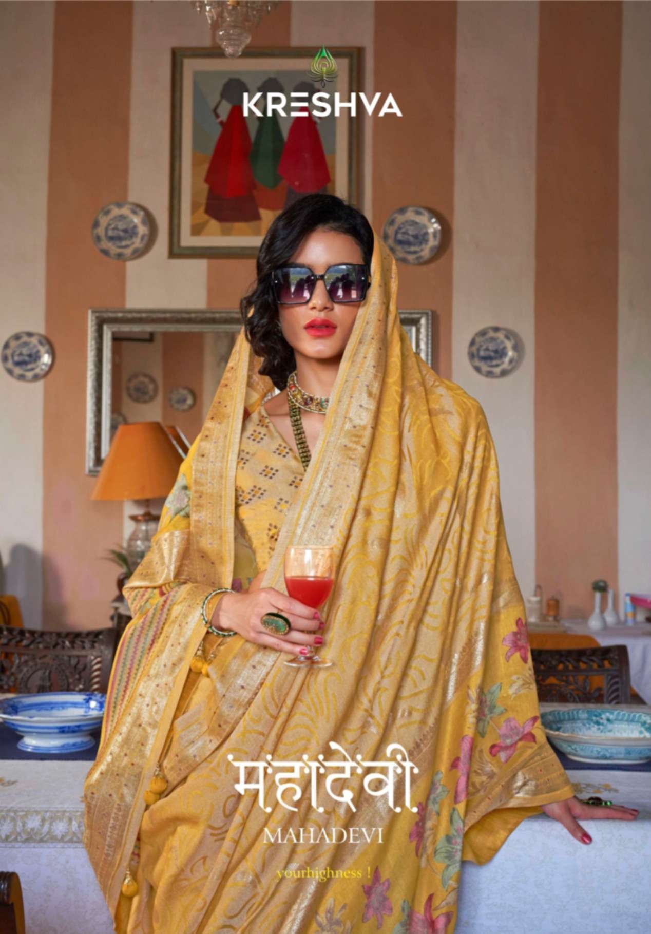 Mahadevi Series 4539 To 4544 by Kreshva saree Collection manufacturer surat 