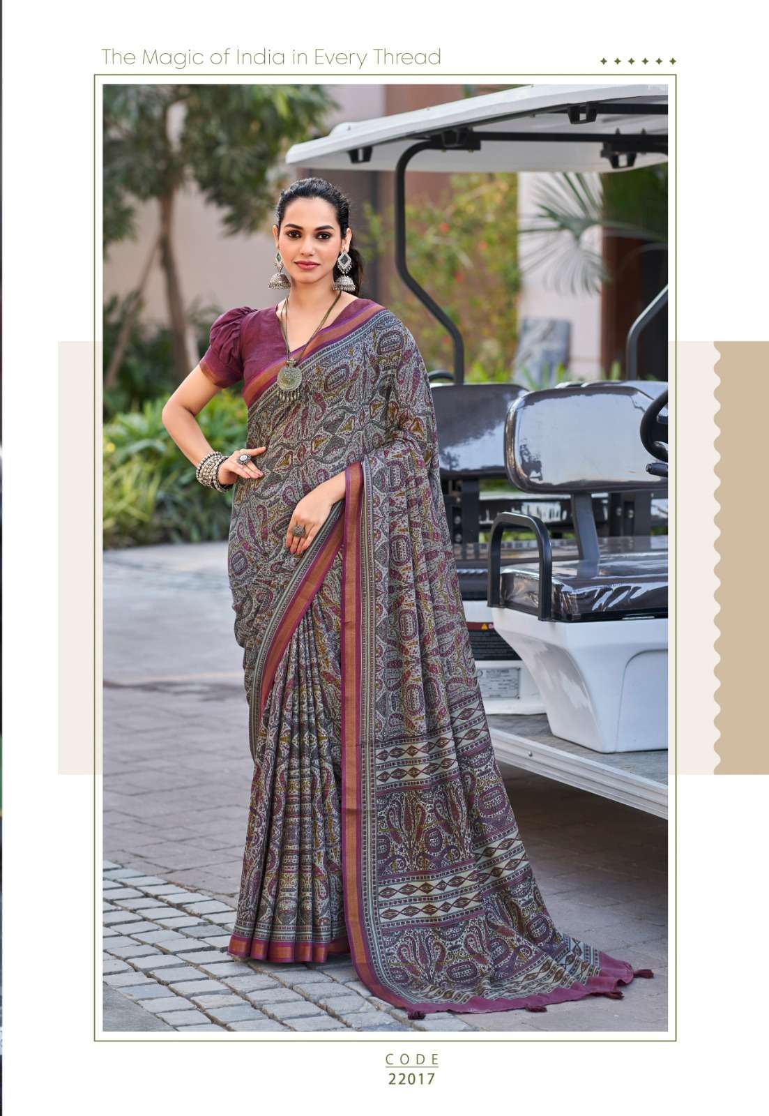 Malai Cotton Ajrak Print Mul Cotton Saree Collection