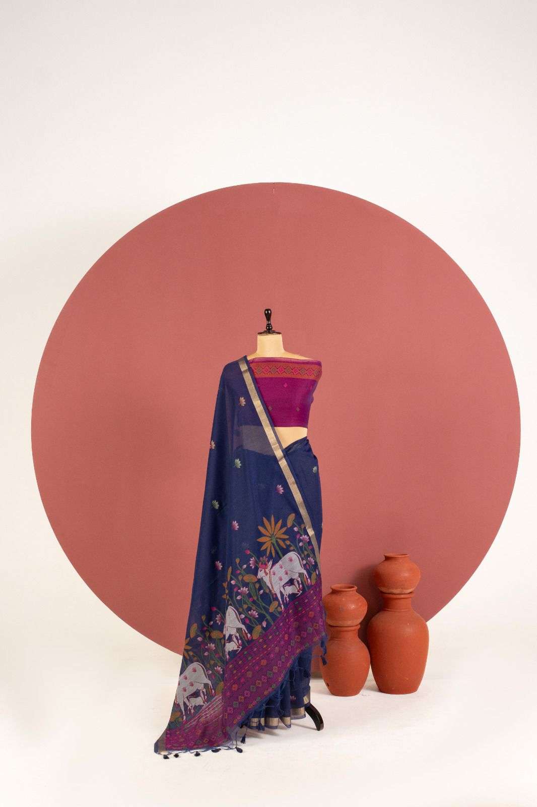 Muga Cotton Cow 3 – New Arrival Pichwai Weaving Collection