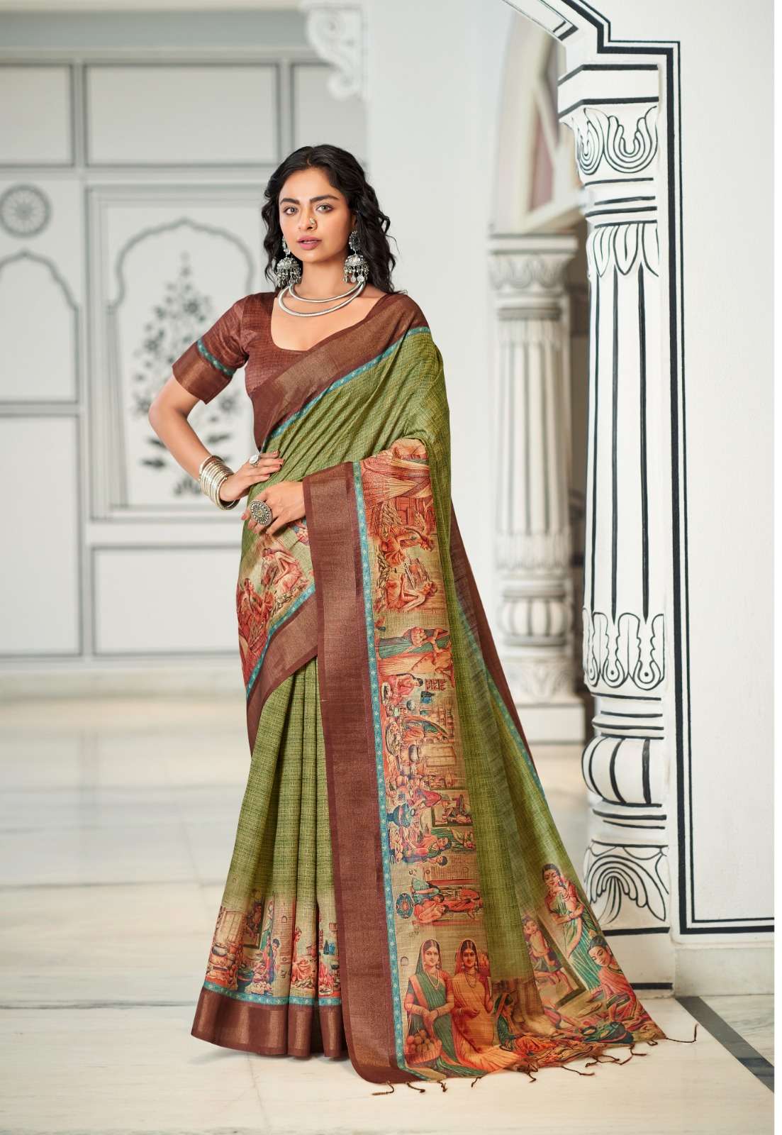 New Arrival – Premium Panerai Tusser Silk Saree with Zari Border