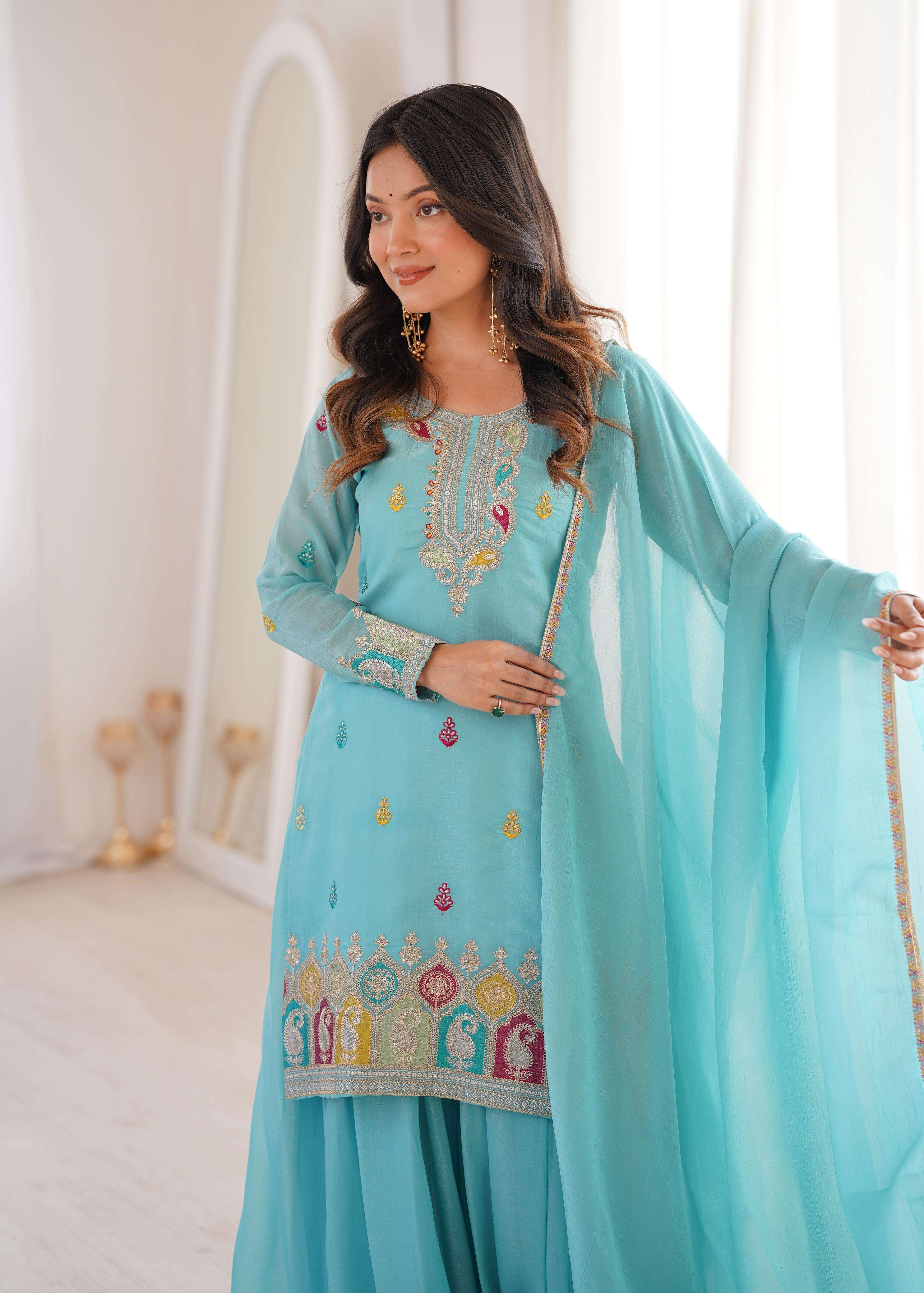 NKB 71 Sky blue kurti collection manufacturers surat 
