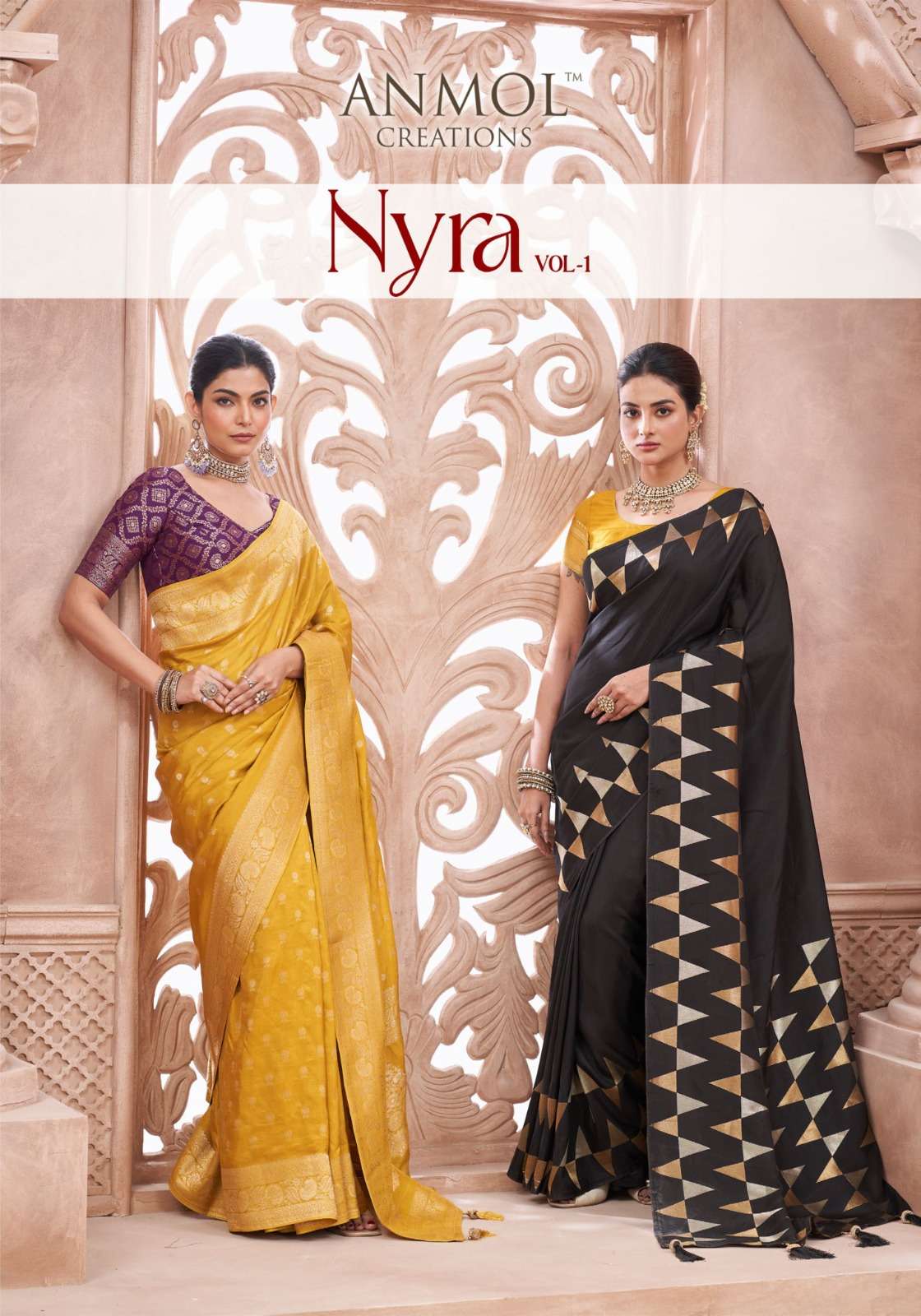 NYRA 1 SERIES 3001 to 3008 By anmol saree Collection manufacturer surat 