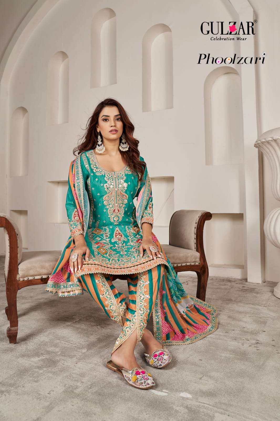 PHOOLZARI 2 D NO 2081 TO 2084 by GULZAR suit collection manufacturers surat 