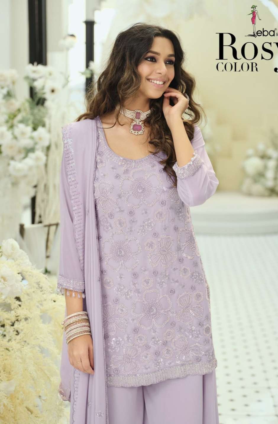 Rosy color by EBA LIFESTYLE suit collection manufacturers surat 