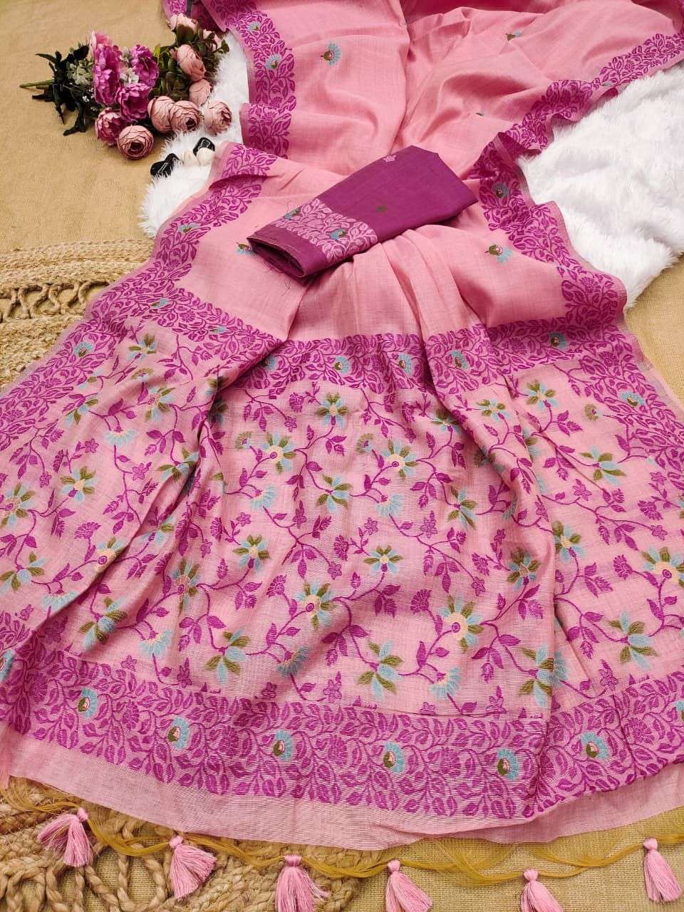 Rutrang Chanderi Cotton 503 – Superhit Jamdani Concept Saree