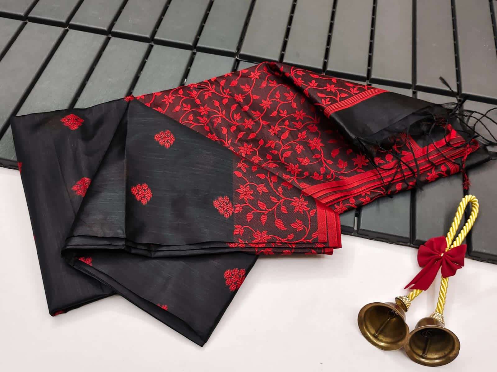 RUTRANG – Heritage Khadi Raw Silk Jamdani Border Saree