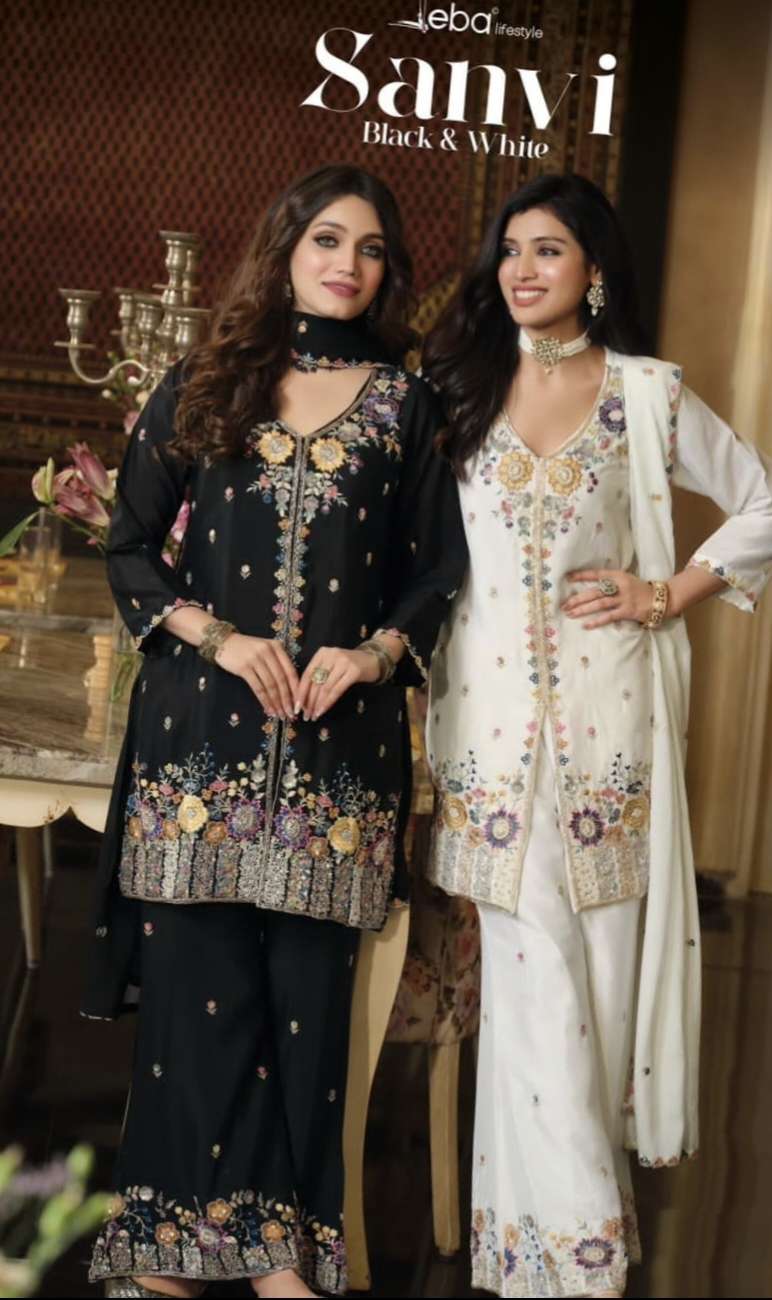 SANVI B W by EBA LIFESTYLE suit collection manufacturers surat 