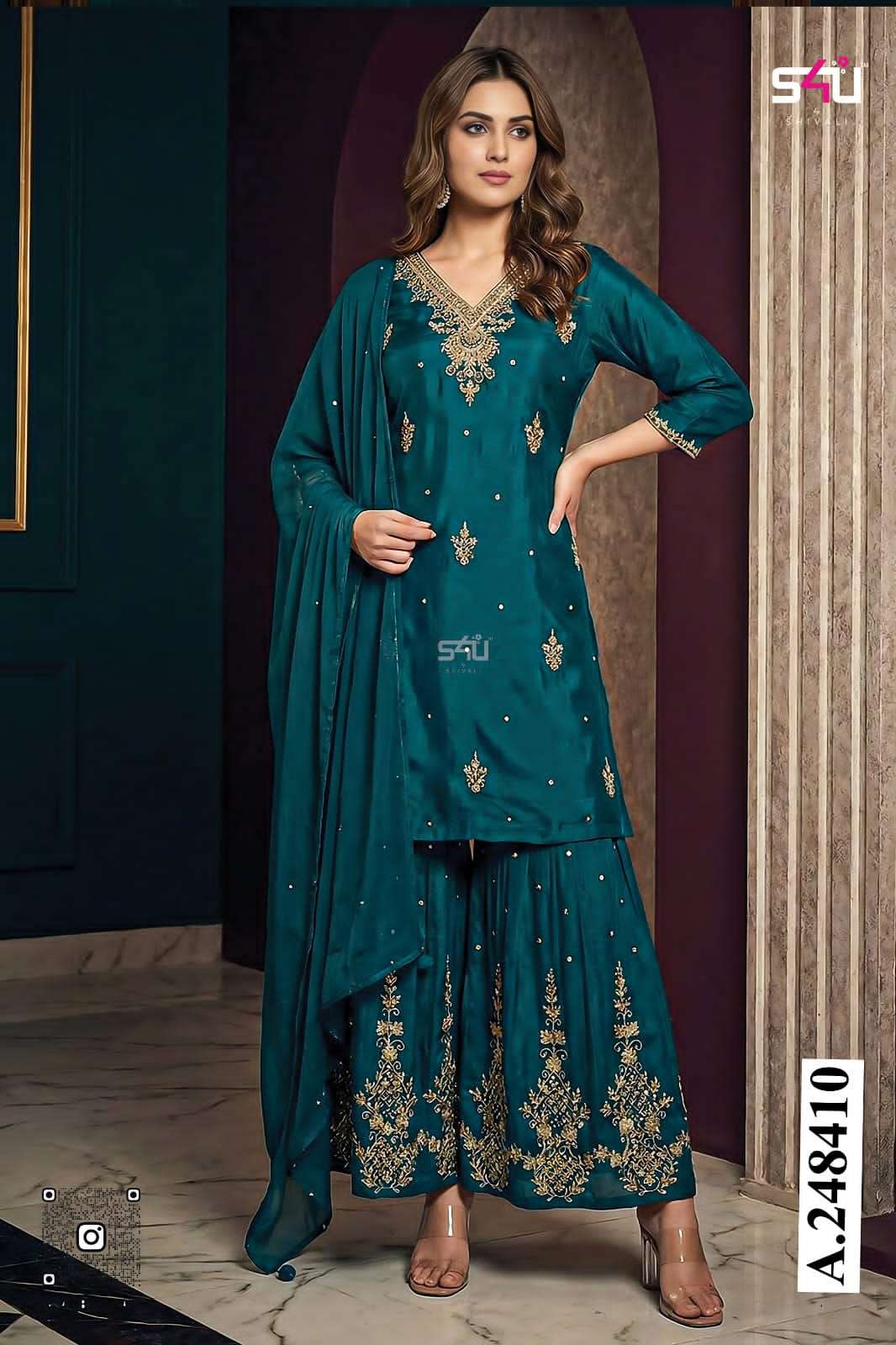 248410 RAMA F SHARARA Kurti collection manufacturers surat 