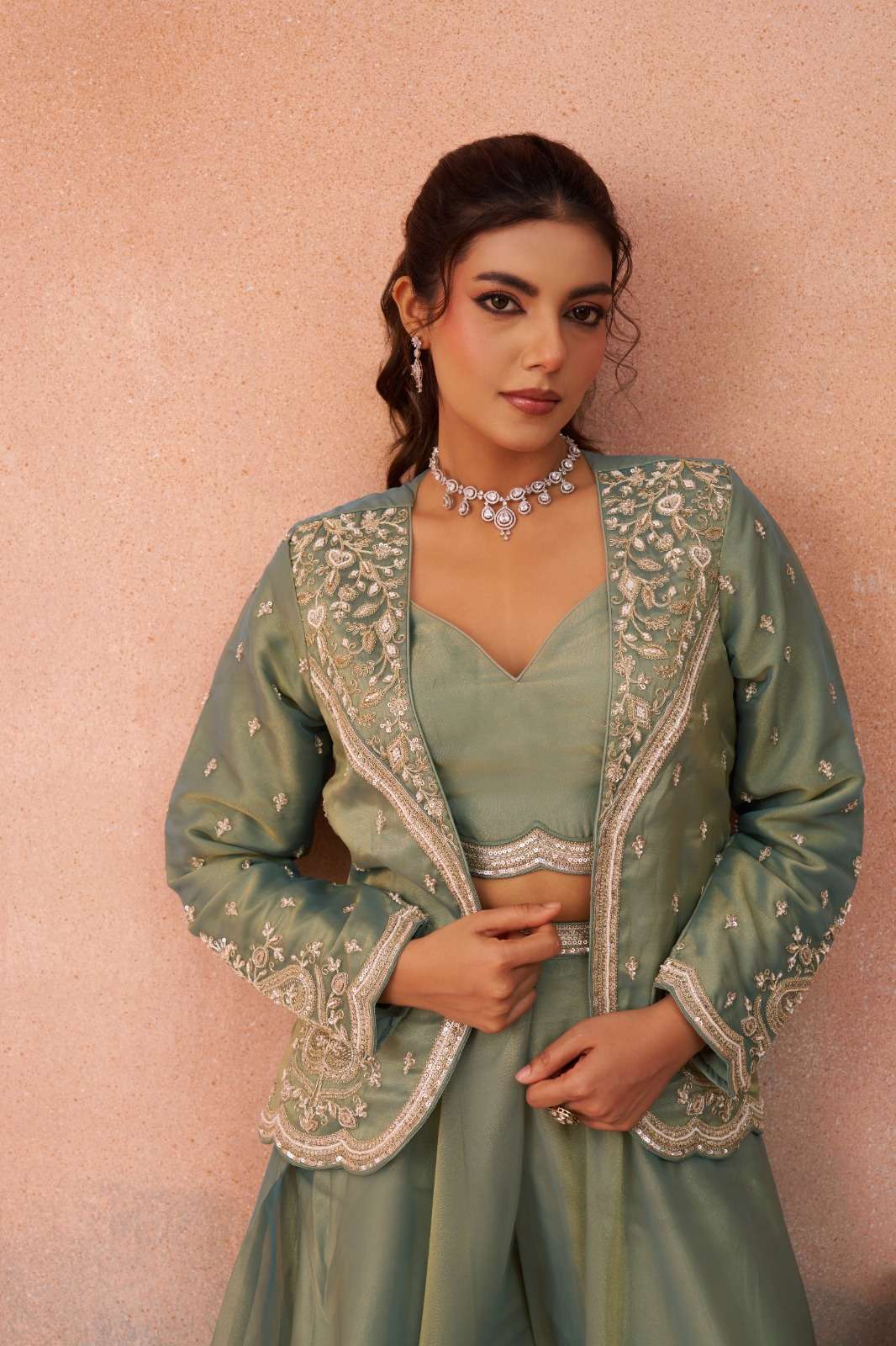 ADORN CRAFT 4 IW PINK AND PISTA suit collection manufacturers surat 