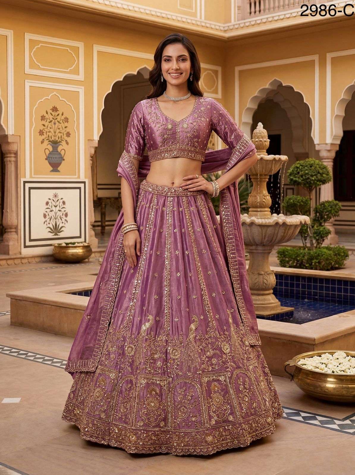 Code  2987 Designer Lehenga Choli collection manufacturers surat 