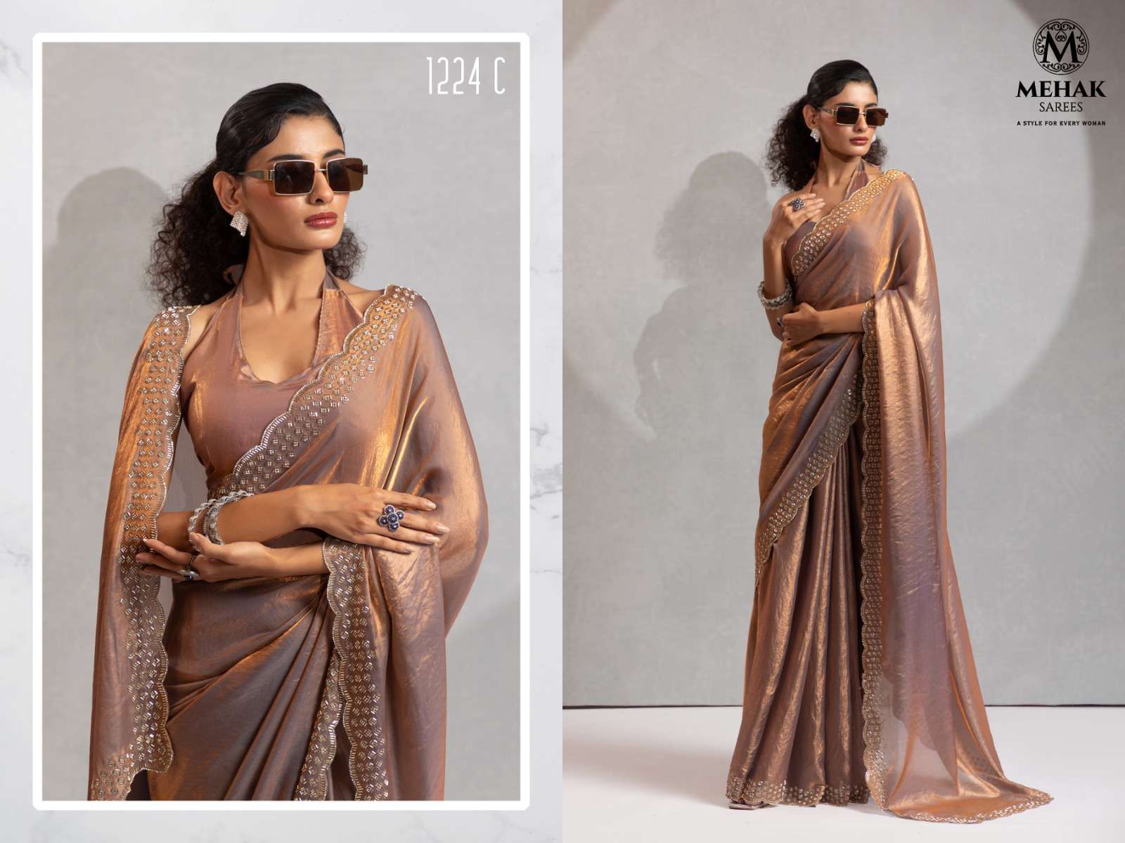 D NO 1224A TO 1224G by  MEHEK SAREE collection manufacturers surat 