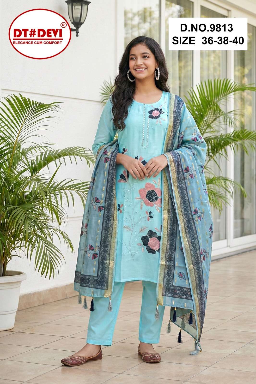 D NO 9813 GAYATRI 2 Kurti pant collection manufacturers surat 