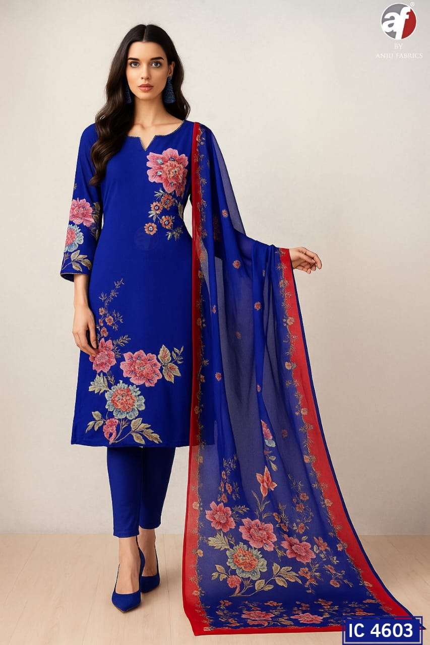 D NO IC 4603 by Anju fabric kurti collection manufacturers surat 