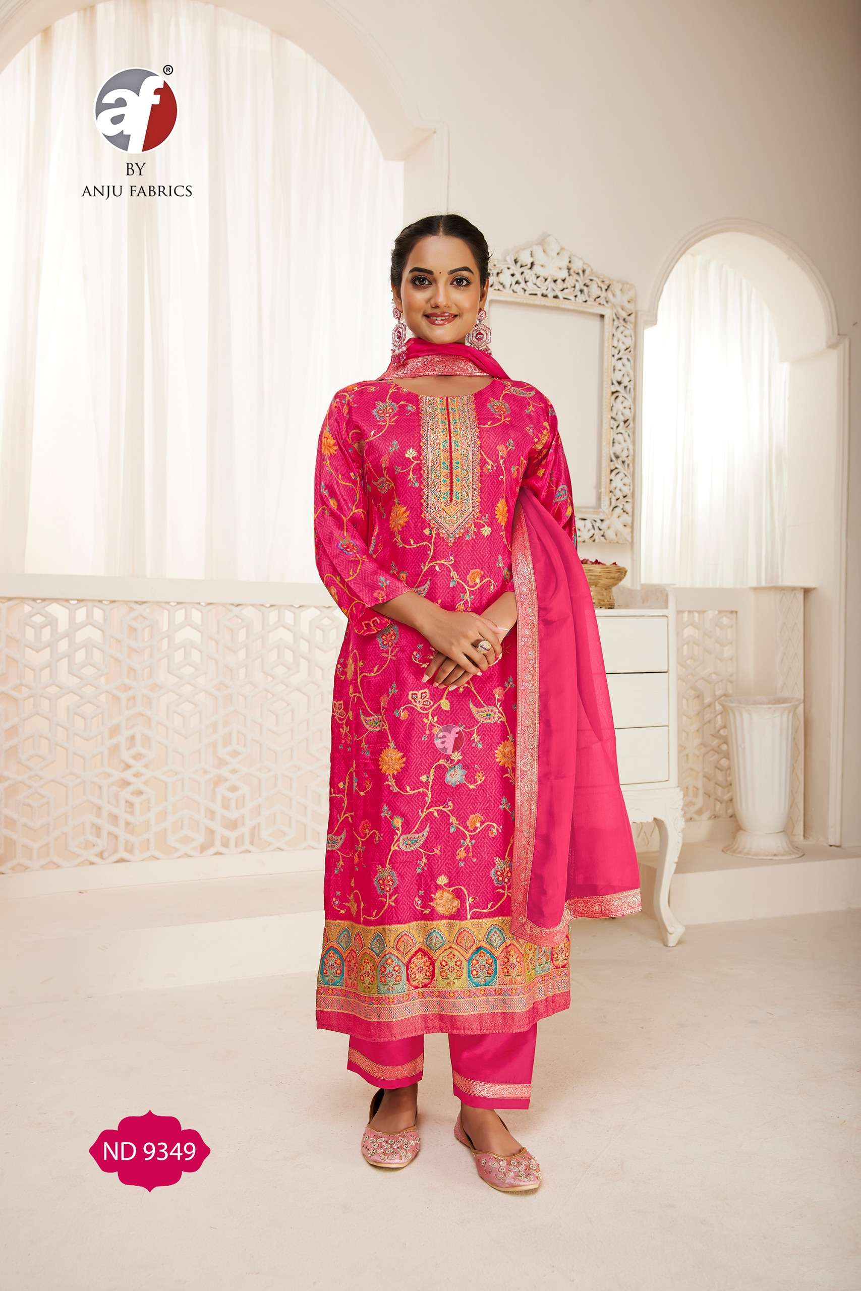 D NO ND  9349 9350 by Anju fabric kurti collection manufacturers surat 