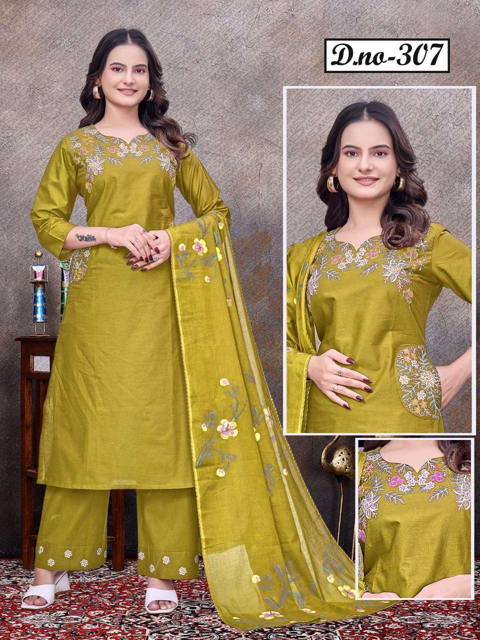 Design No 306 307 by Kadlee Fashion kurti collection manufacturers surat 