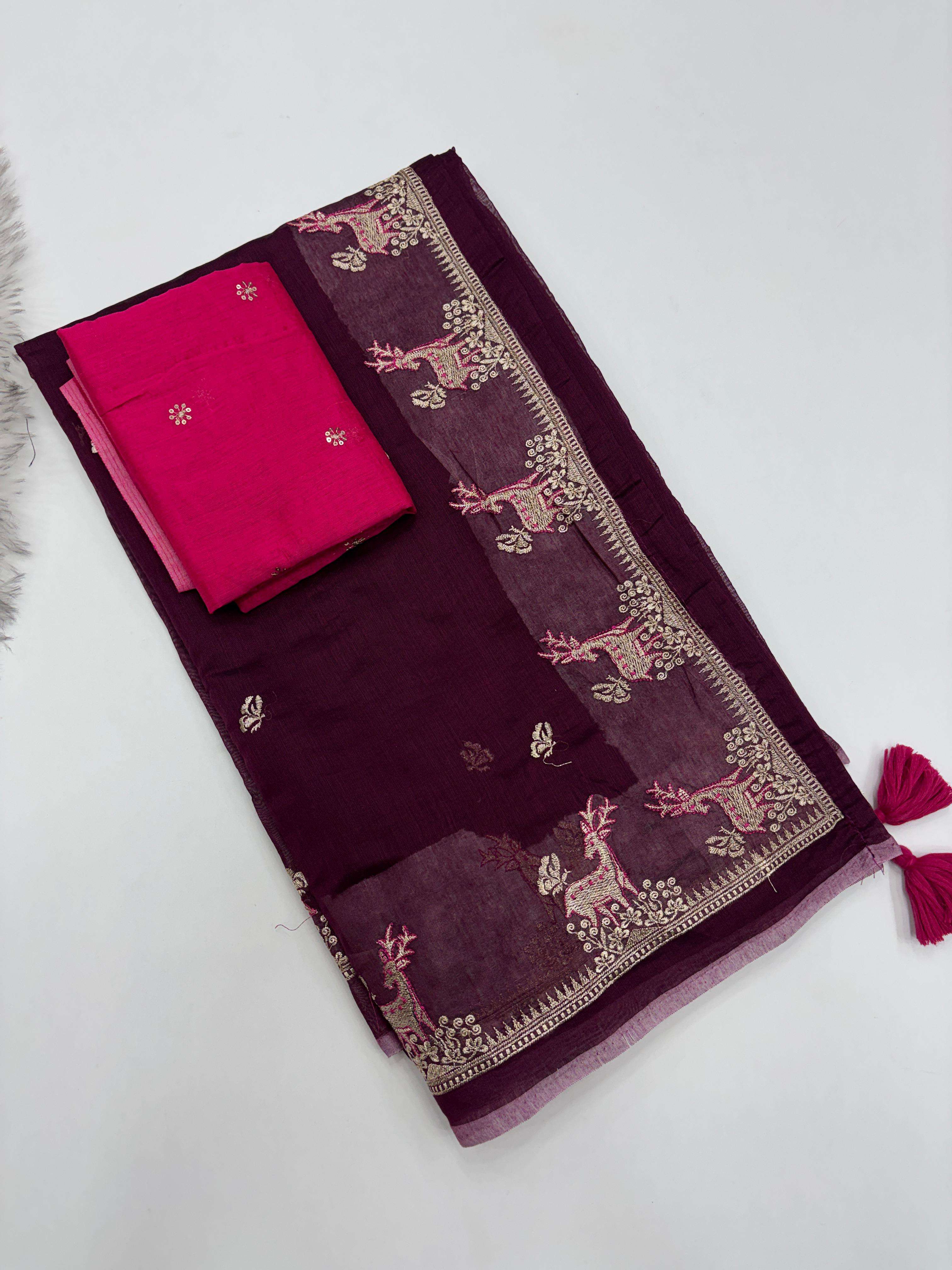 exclusive Chanderi silk saree Collection manufacturer surat 