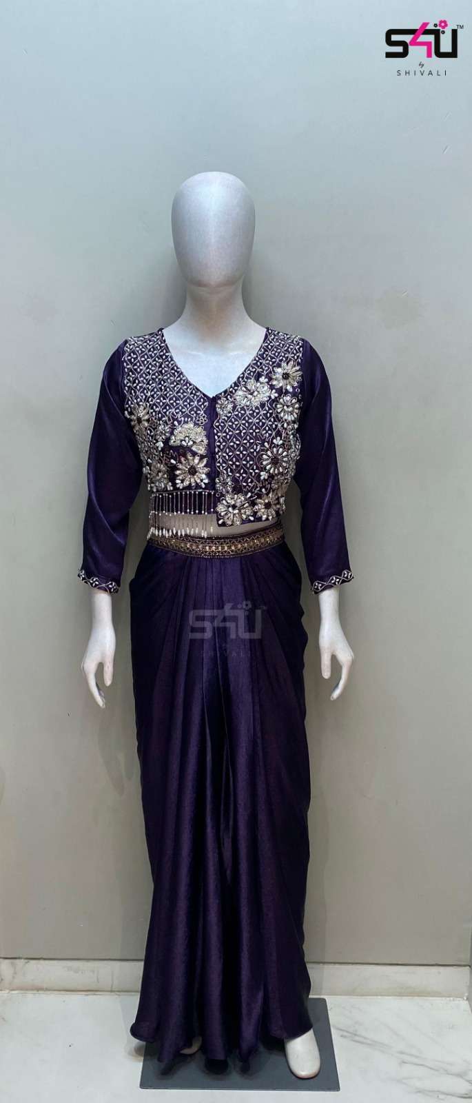 F DRAPE  11015840 215781  PURPLE western wear suit collection manufacturers surat 