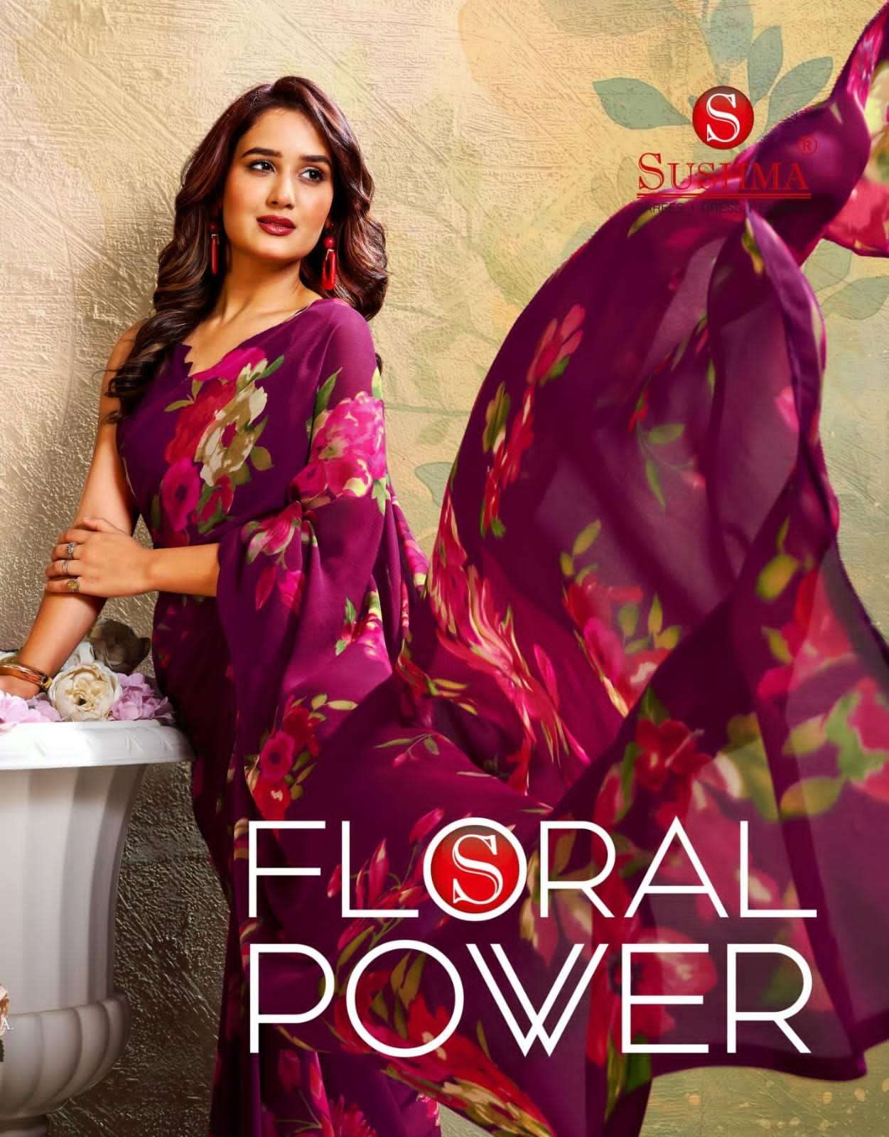 FLORAL POWER CRAZE by Sushma saree Collection manufacturer surat 