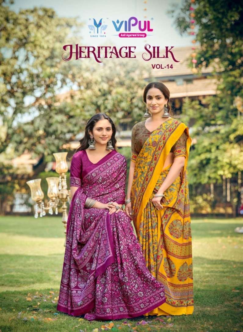 Heritage Silk vol 14 SERIES 93600 TO 93617 By Vipul SAREE collection manufacturers surat 